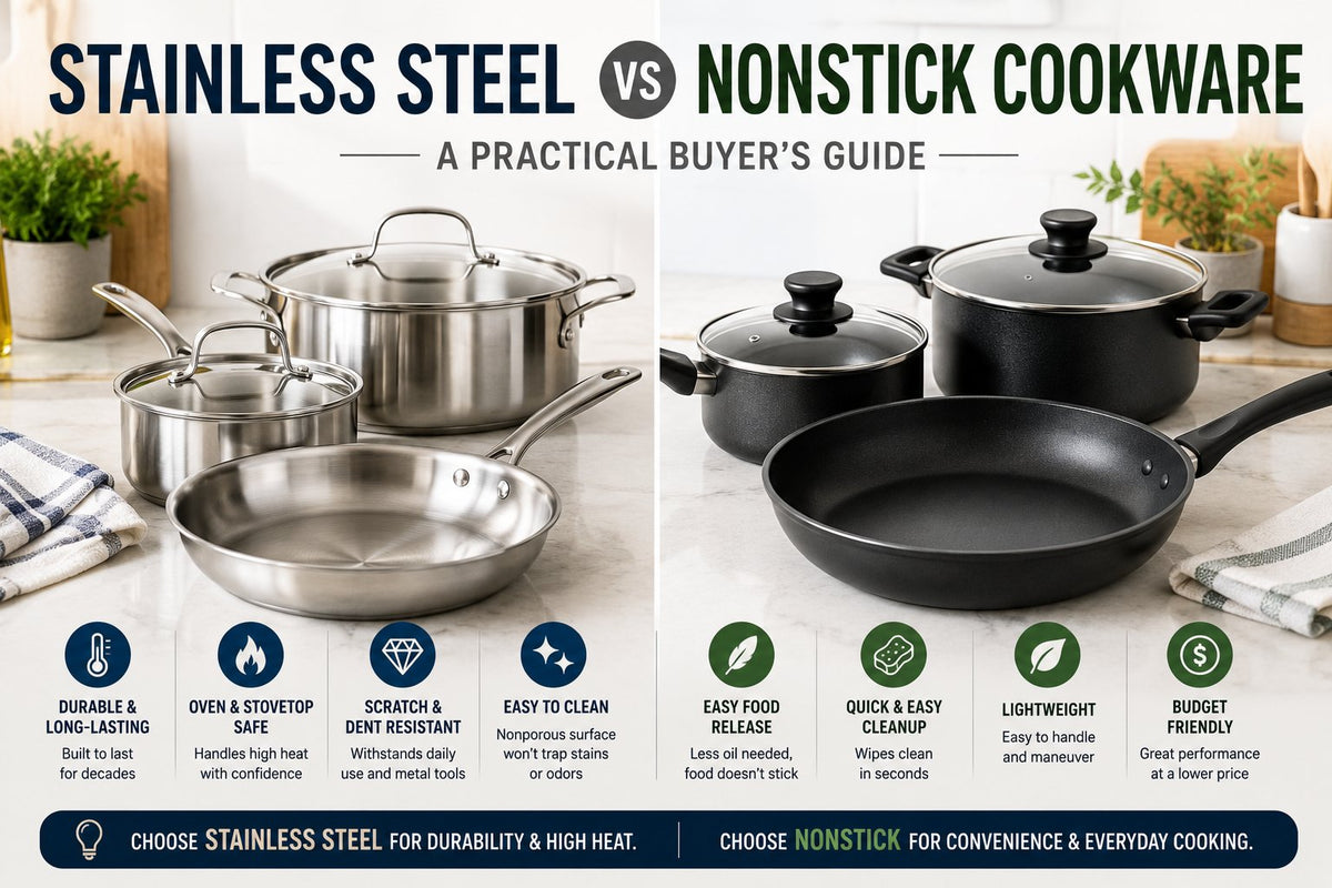 Stainless Steel vs Nonstick Cookware: A Practical Buyer's