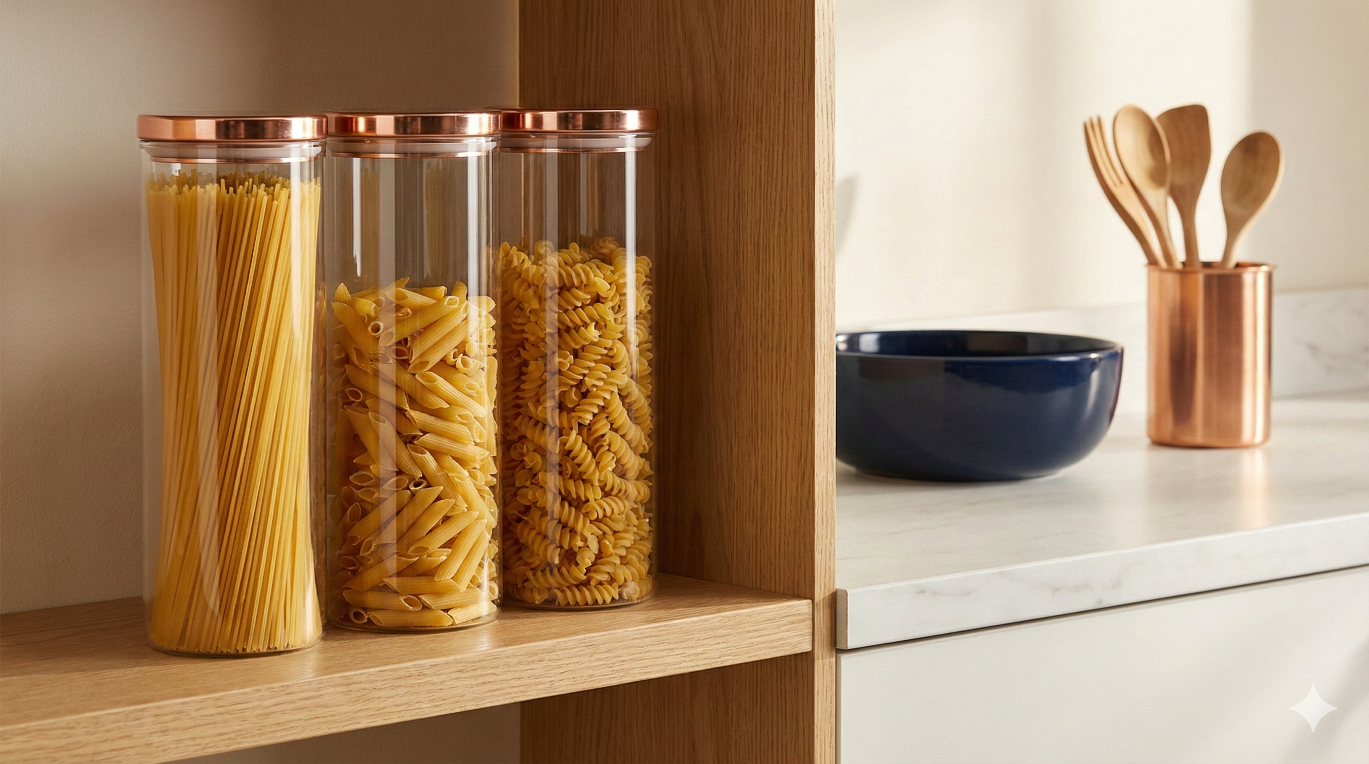 Tall pasta storage containers for spaghetti and dry pasta organization