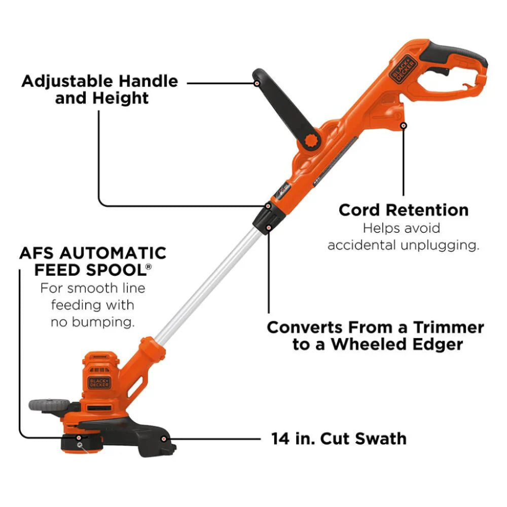 Black+Decker String Trimmer/Edger – BESTA510, 14-Inch Corded