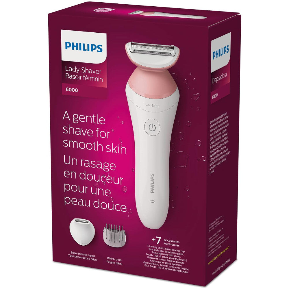 PHILIPS BRL146/00 Lady Shaver Series 6000 Cordless Shaver with Wet and Dry Use