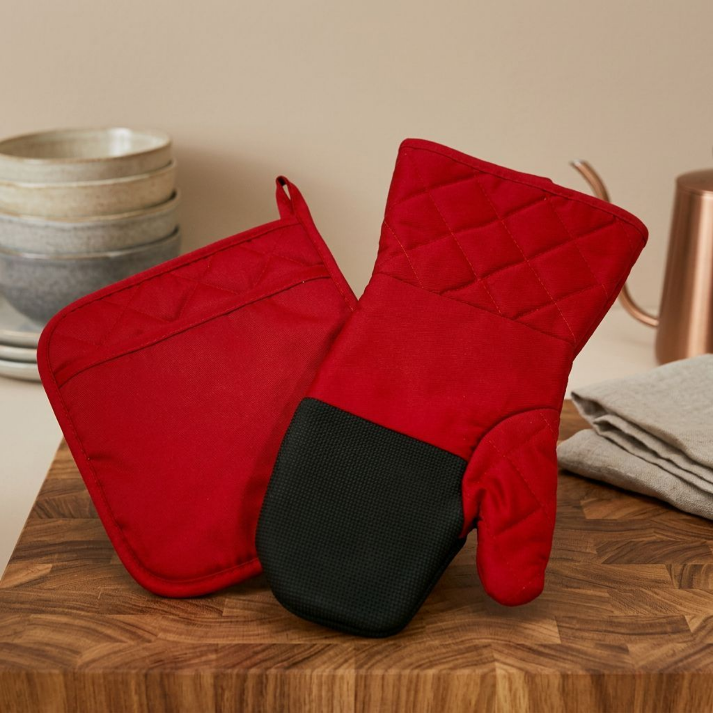 HOME AESTHETICS HA-4121 2pc Oven Mitt & Pot Holder Set
