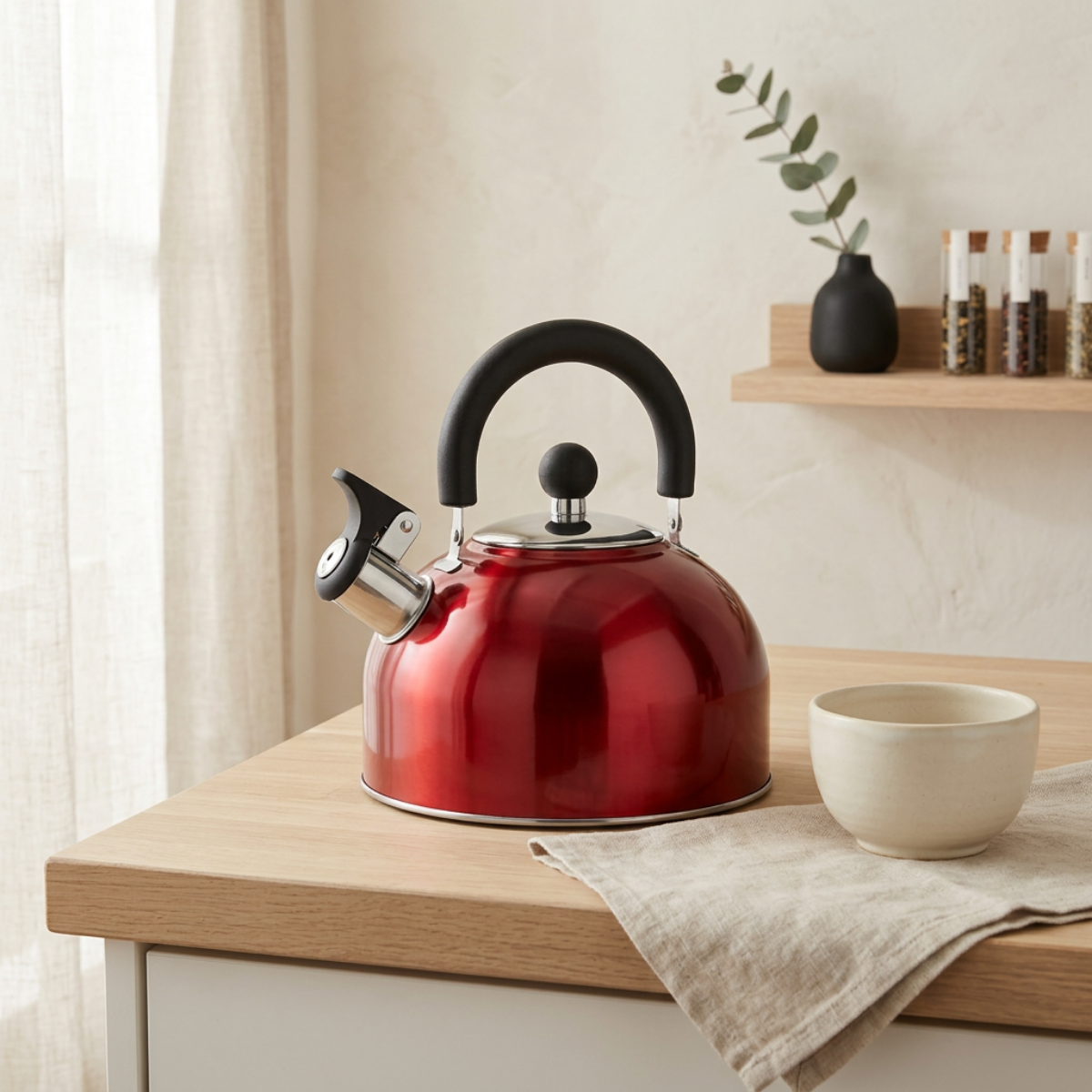 HAUZ AKL7161 Whistling Stovetop Stainless Steel Kettle 2L