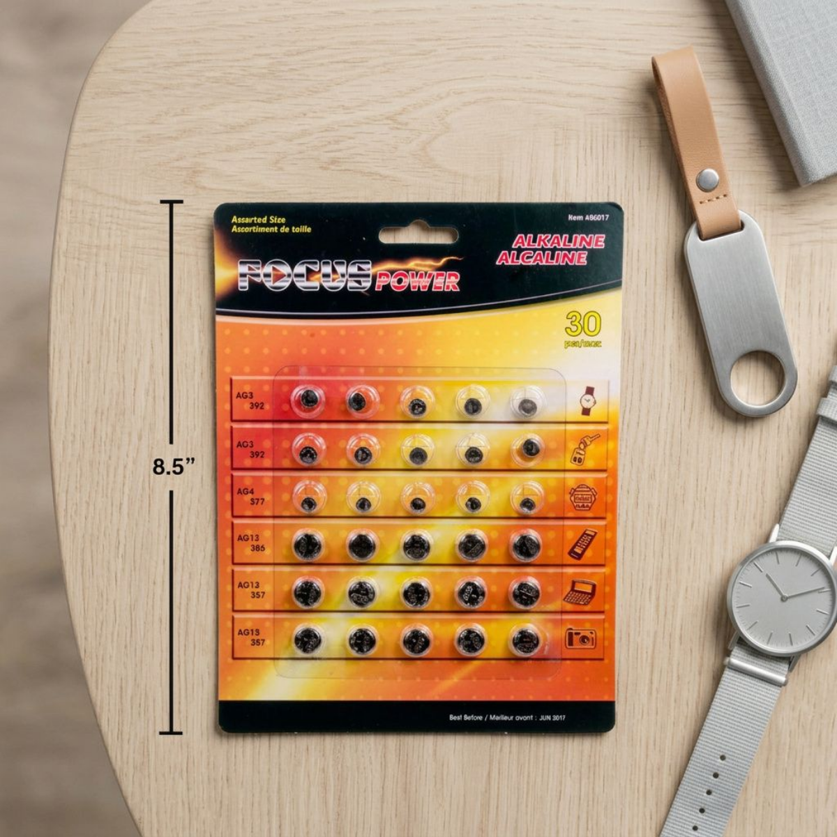 FOCUS ELECTRONICS 30-Piece Button Batteries Alkaline - 86017