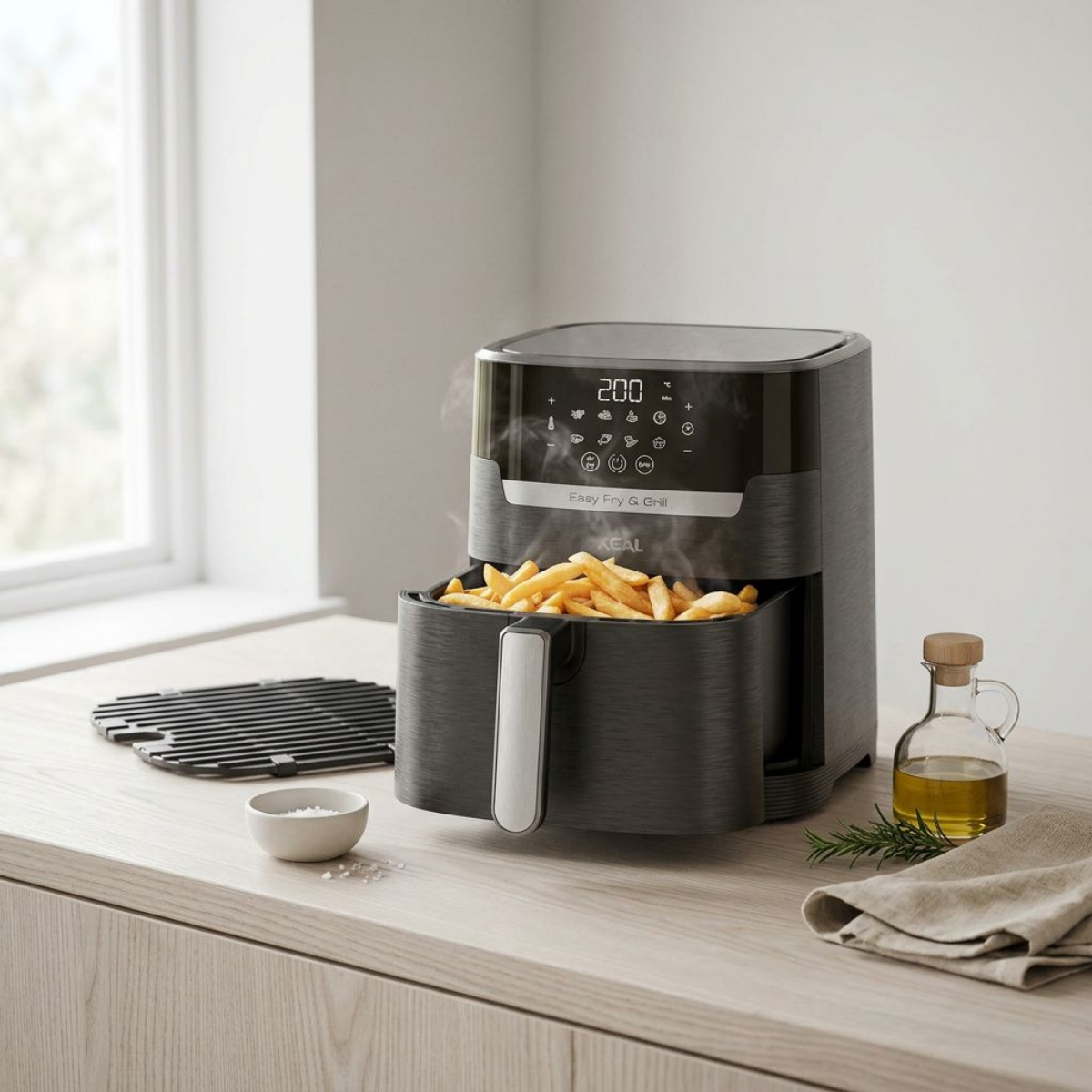 T-FAL EY505850 Easy Fry Air Fryer & Grill 2 in1 XL Air Fryer