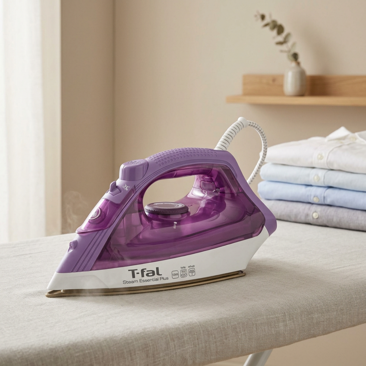 T-FAL FV1955 Steam Essential Plus Ceramic Soleplate Steam Iron- Blemished package with full warranty