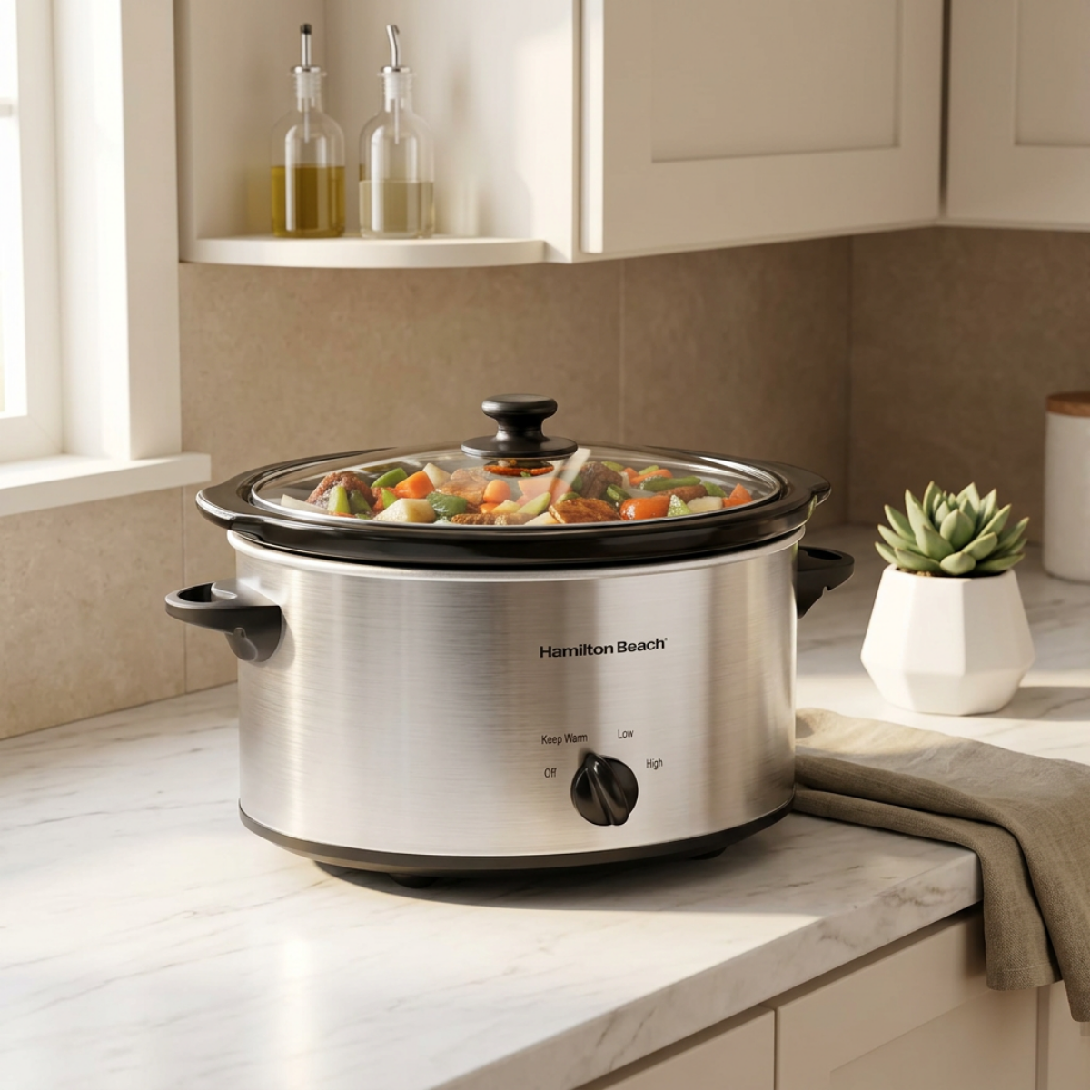 Hamilton Beach Oval Slow Cooker – 4QT, 33140VCR