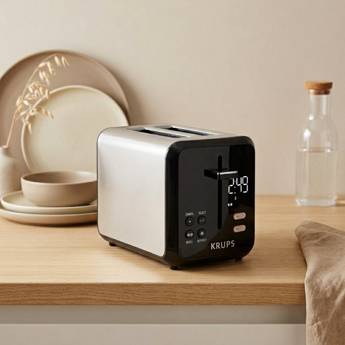 KRUPS KH320D50 My Memory 2 Slice Digital Stainless Steel Toaster