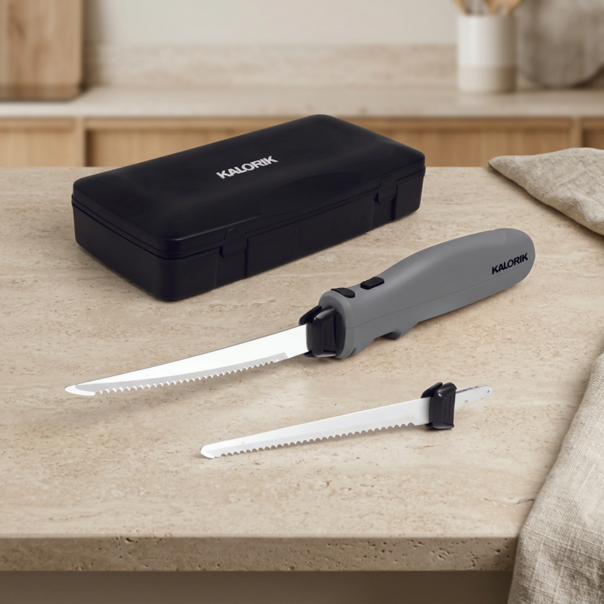 KALORIK EM51426GR Electric Cordless Knife With Case
