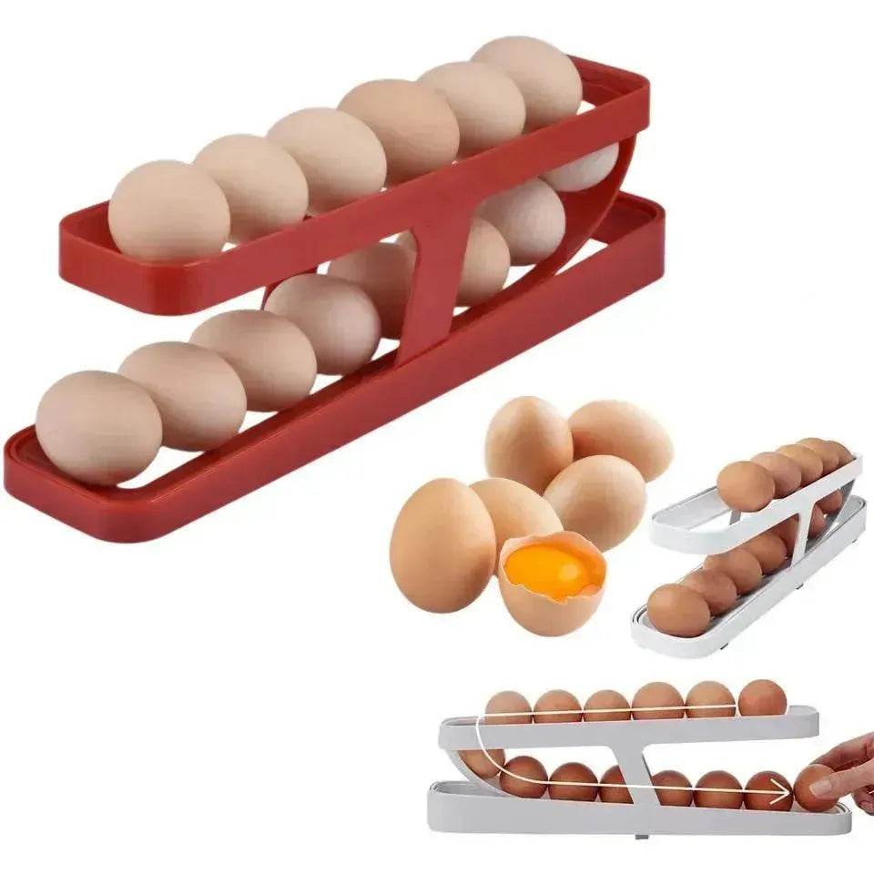 Automatic Egg Dispenser Rack – Rolling Storage Holder