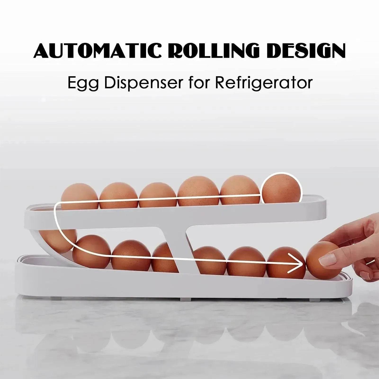 Automatic Egg Dispenser Rack – Rolling Storage Holder