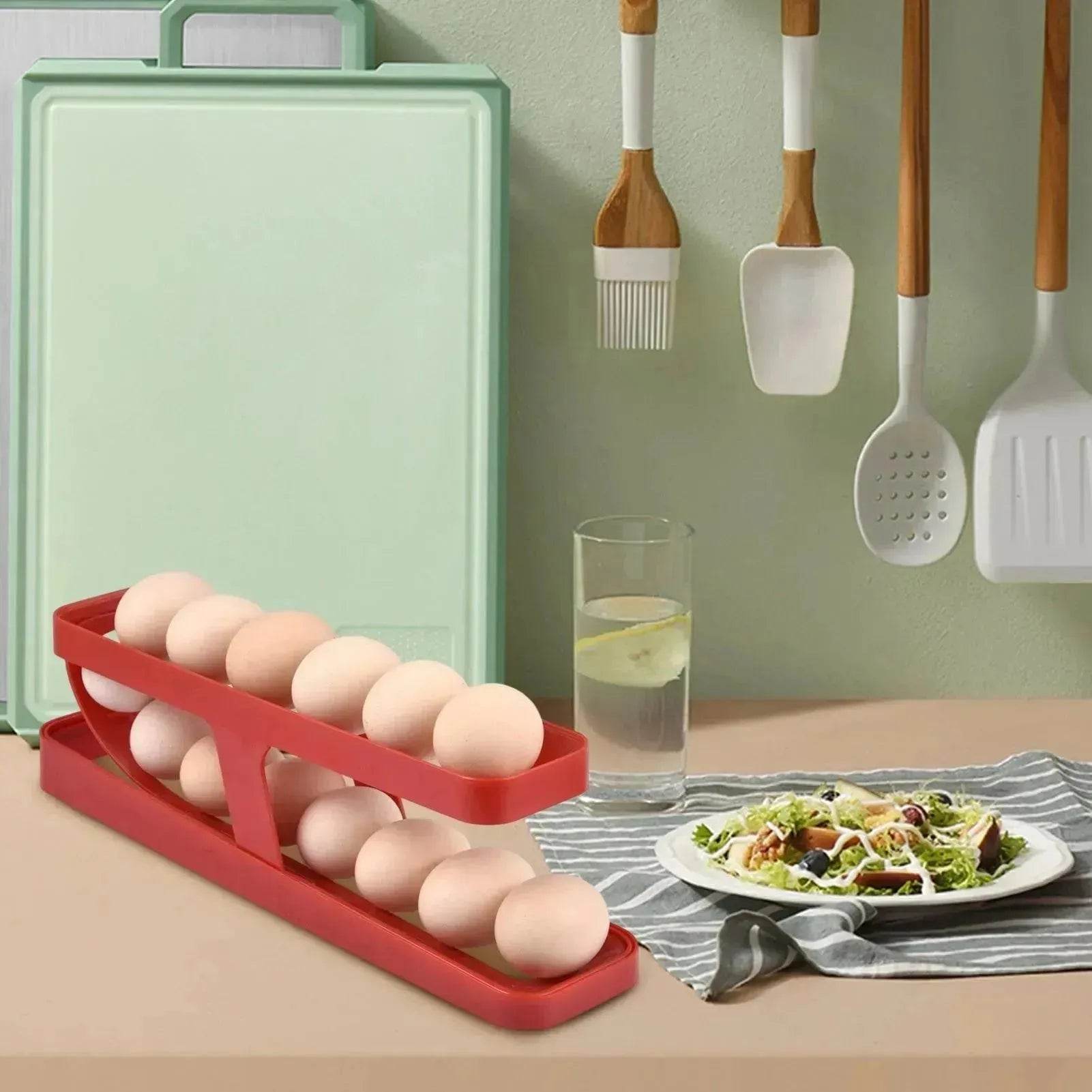 Automatic Egg Dispenser Rack – Rolling Storage Holder