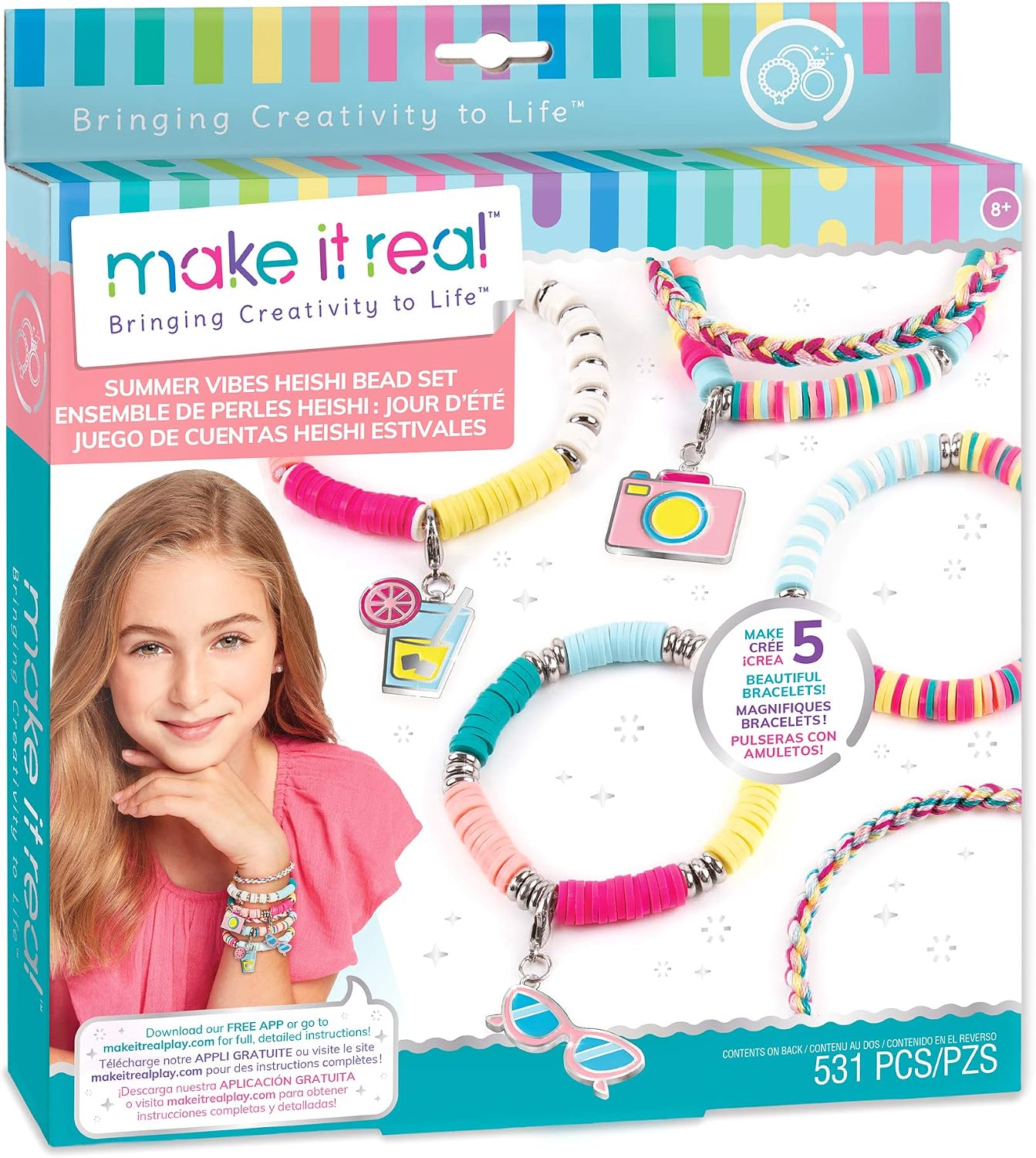 Make It Real Summer Vibes Heishi Bead Bracelet Kit packaging