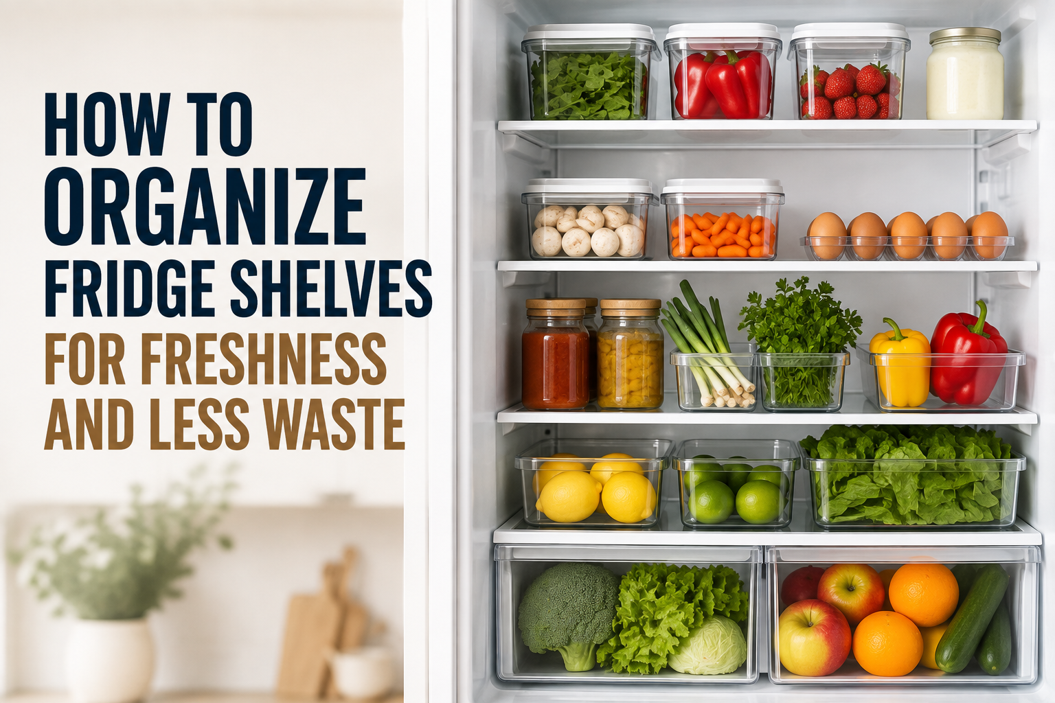 How to Organize Fridge Shelves for Freshness and Less Waste