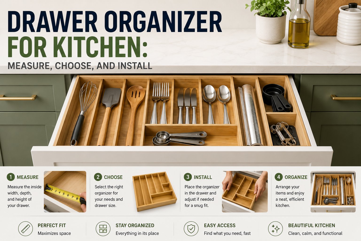 Drawer Organizer for Kitchen: Measure, Choose, and Install
