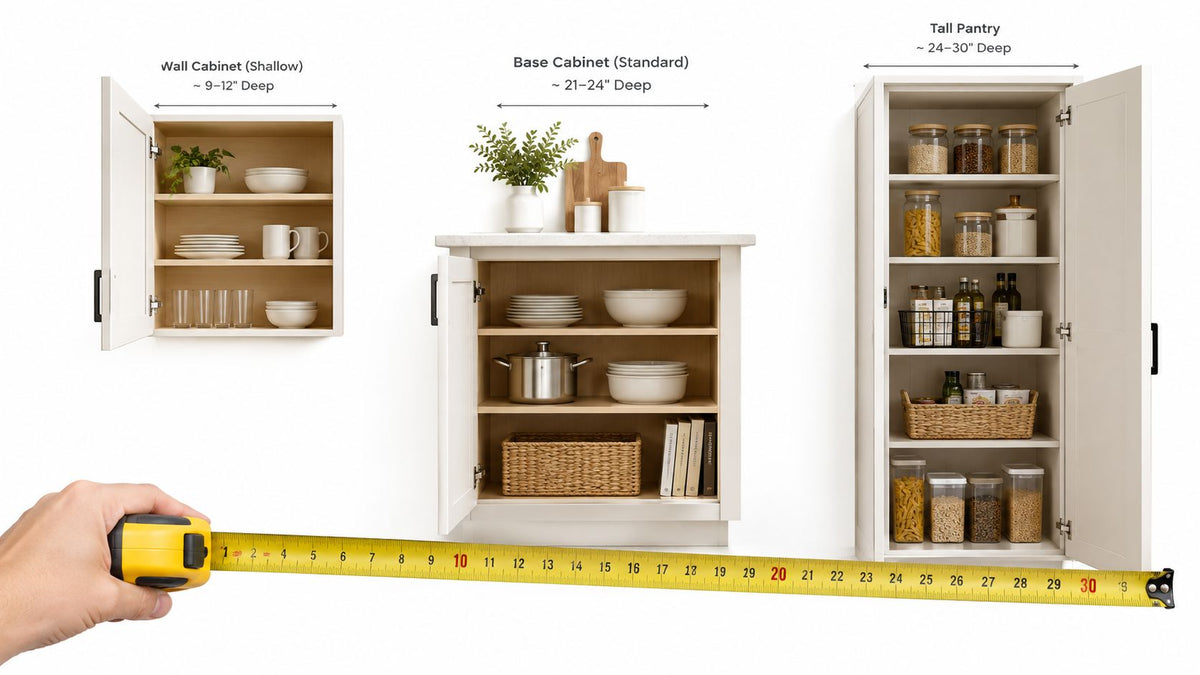 Kitchen Cabinet Depth: Standards, Measurements, and Fit