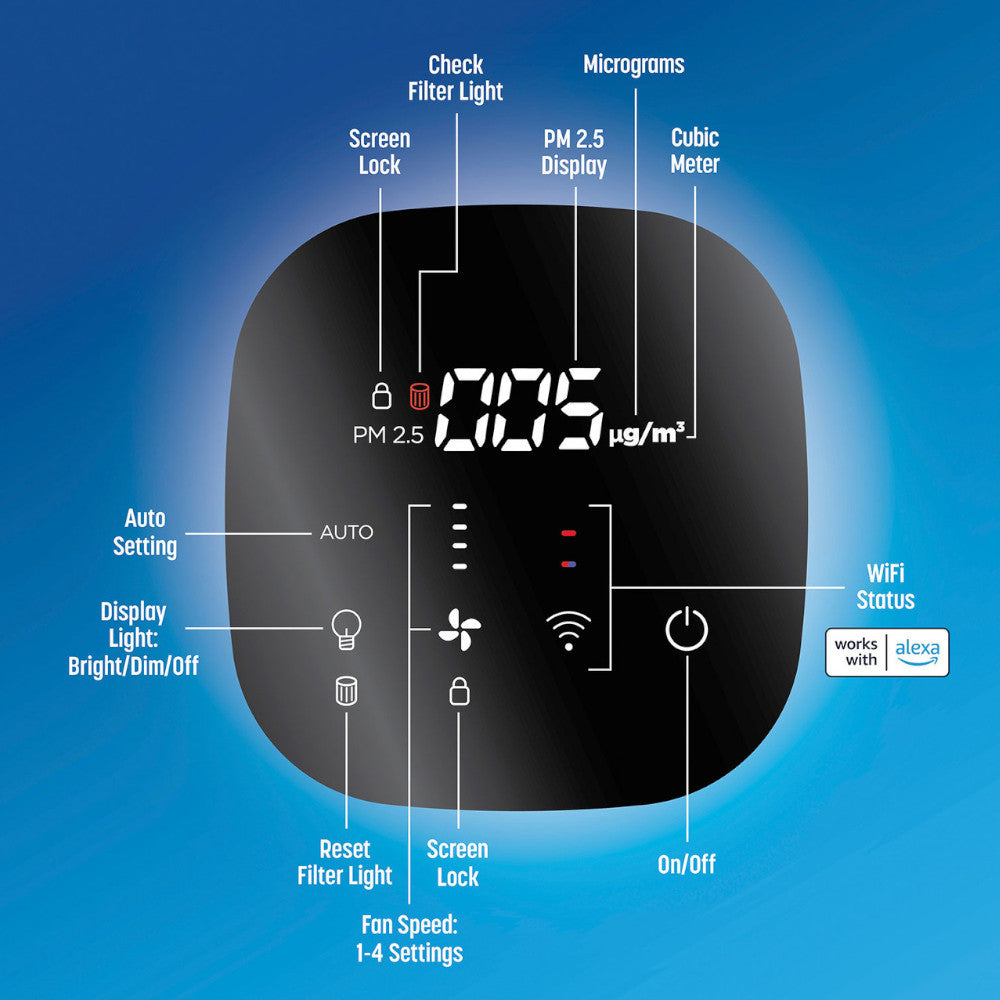 CLOROX 11031 Alexa Smart Medium Room True HEPA Air Purifier