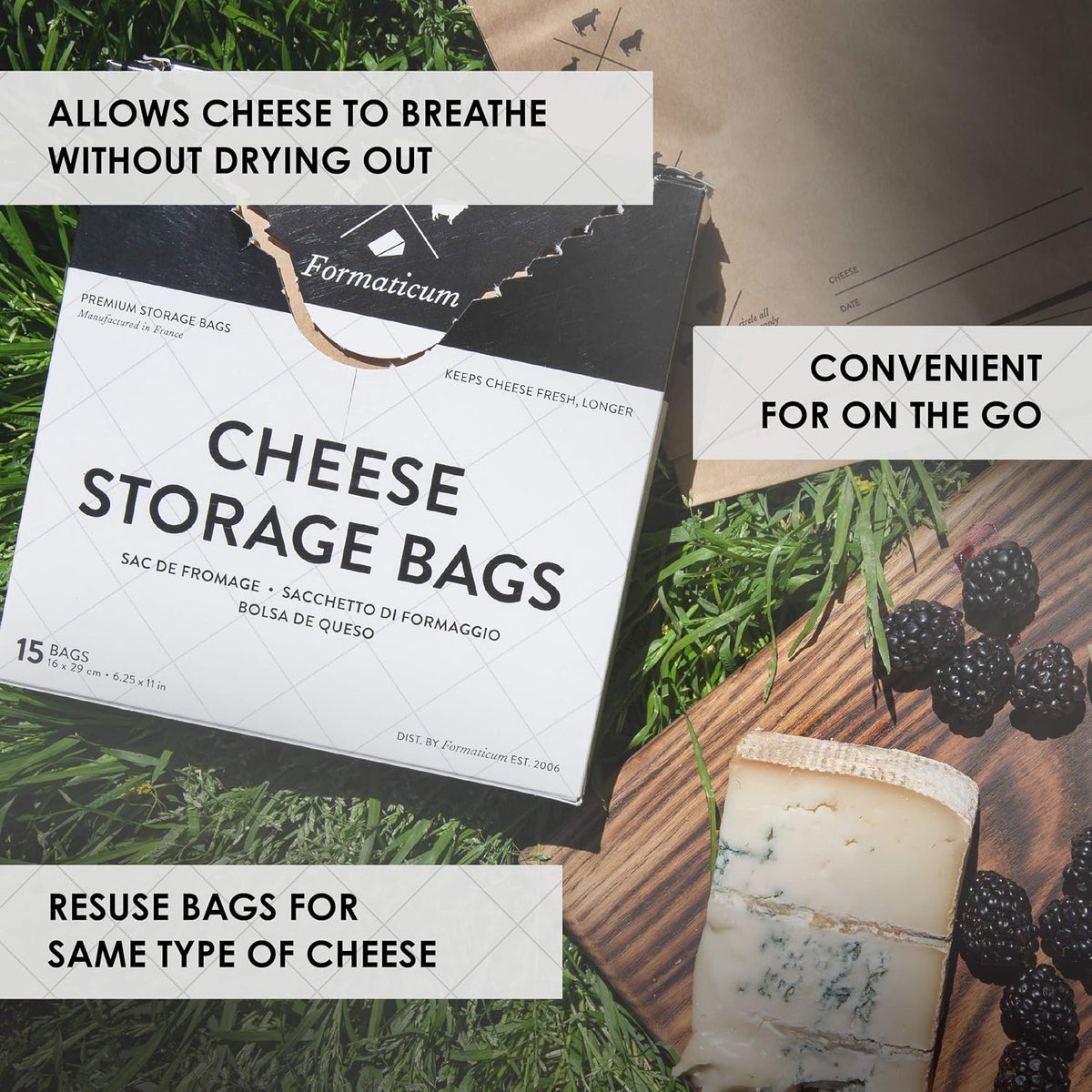 Formaticum Cheese Storage Bags, 75 Count