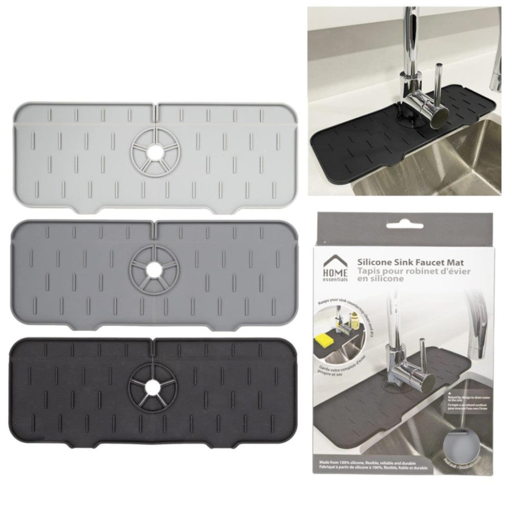 HOME ESSENTIALS 92073 Silicone Sink Faucet Mat 36.5X14CM