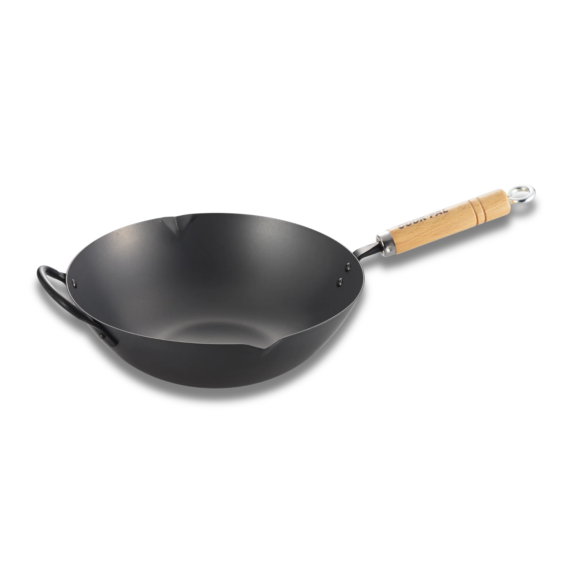Yoshikawa Carbon Cook-Pal Ren Nitrided Carbon Steel Wok 36cm