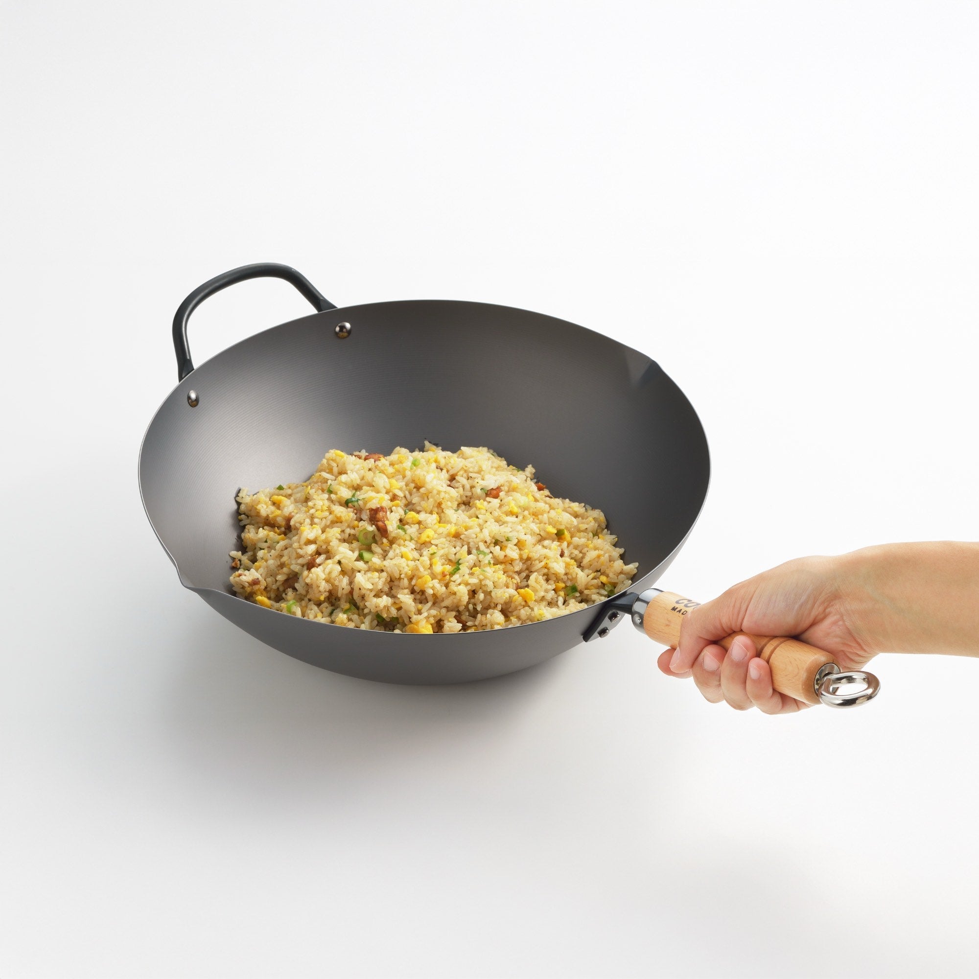 Yoshikawa Carbon Cook-Pal Ren Nitrided Carbon Steel Wok 36cm