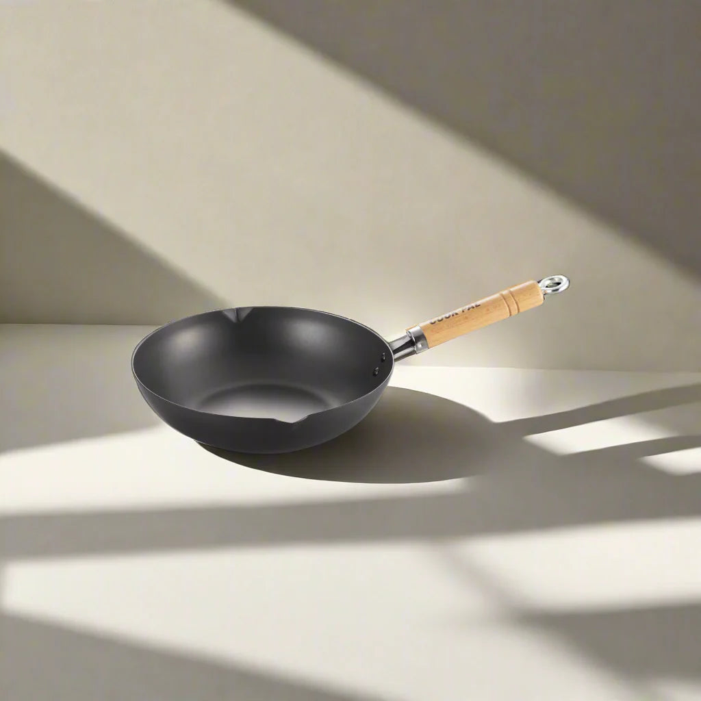 Yoshikawa Cook-Pal Ren Nitrided Carbon Steel Deep Frying Pan 24cm