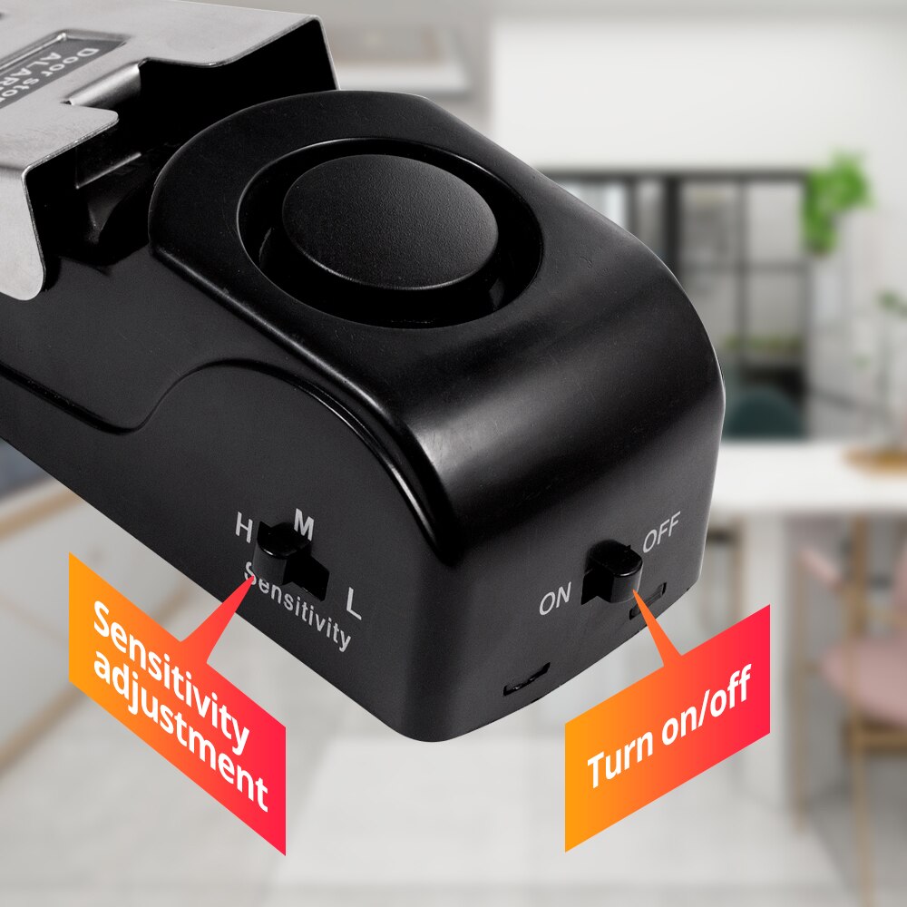 Home Security Door Stop Alarm 125db Door Block Vibration Alarm Portable Door Alarm Stopper Doorstop for Traveling Security