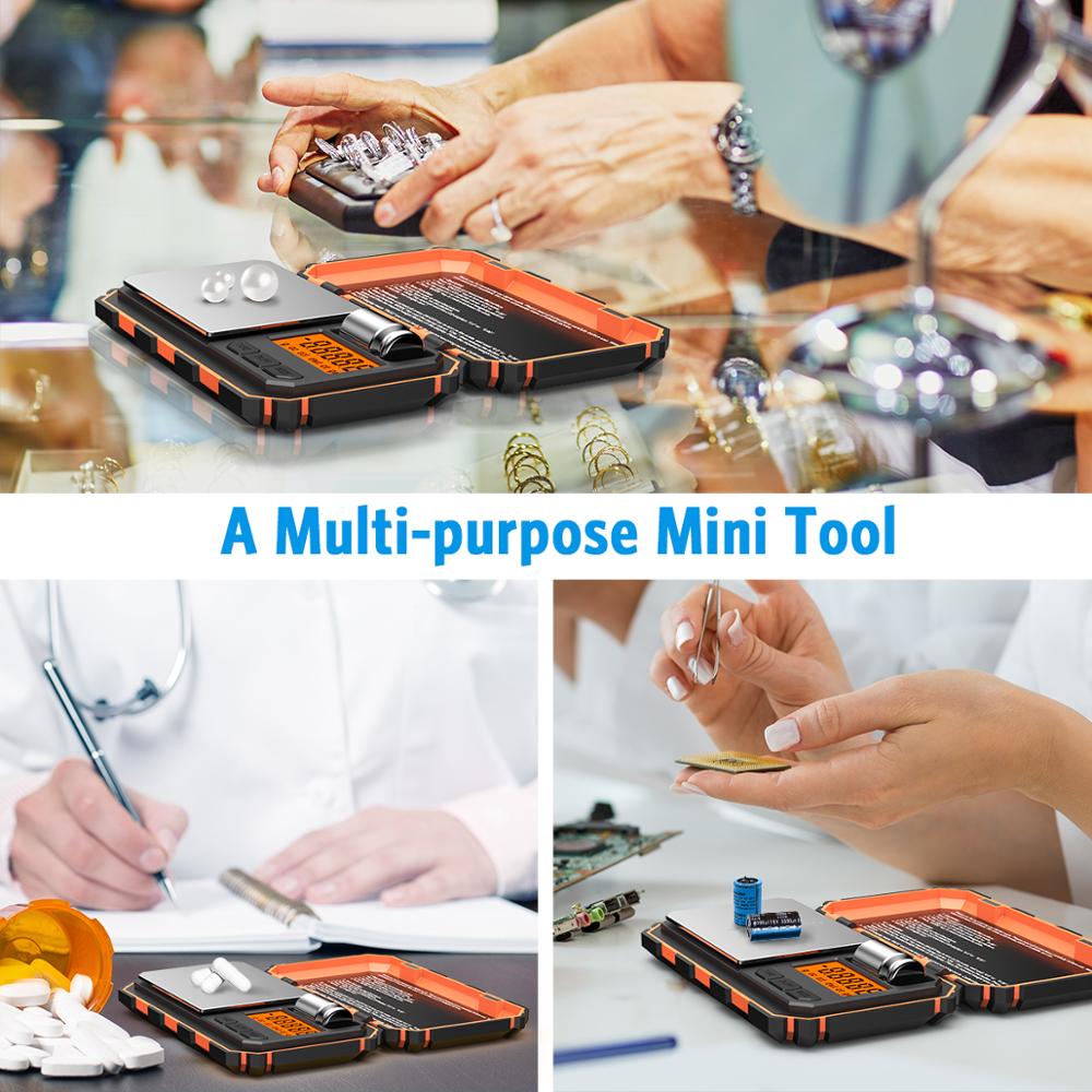 Digital Mini Scale 200g 0.01g Pocket Scale with 50g Calibration Weight Electronic Smart Scale for Food Tablets Jewelry