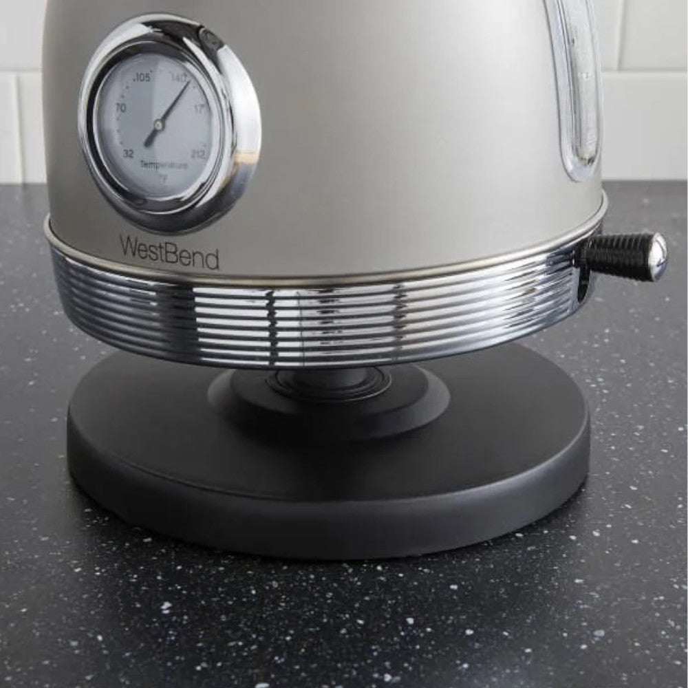 West Bend KTWBRTGR13 1.7L Retro Style Stainless Steel Electric Kettle