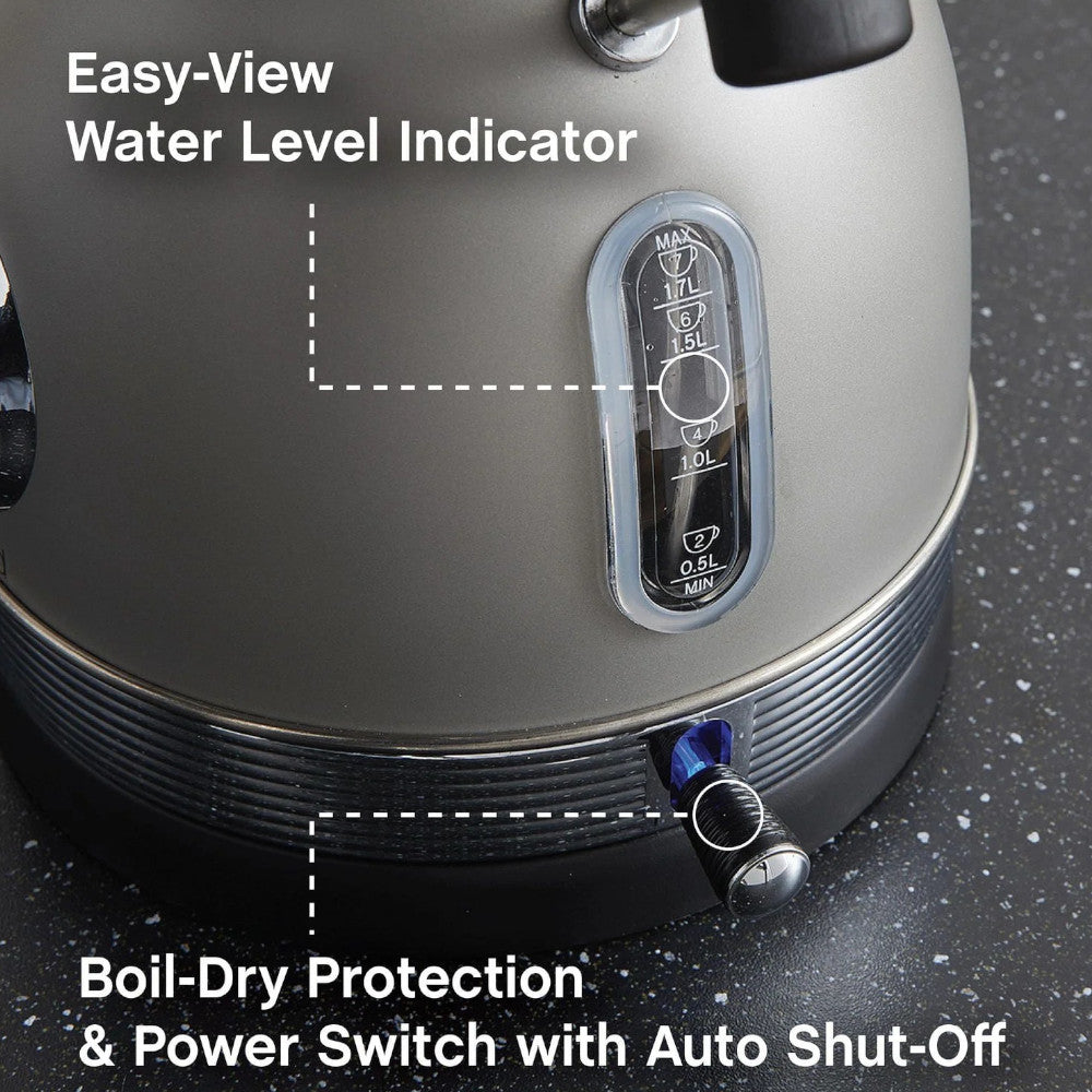 West Bend KTWBRTGR13 1.7L Retro Style Stainless Steel Electric Kettle