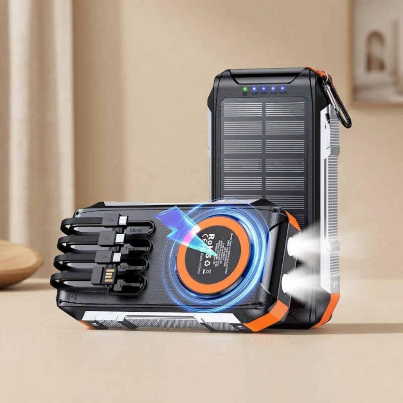 TUTT Solar Power Bank 30,000mAh Rugged Magnetic Wireless Power Bank