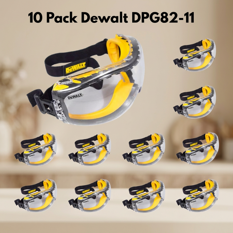 Bulk Dewalt DPG82-11 Concealer Anti-Fog Dual Mold Safety Goggle