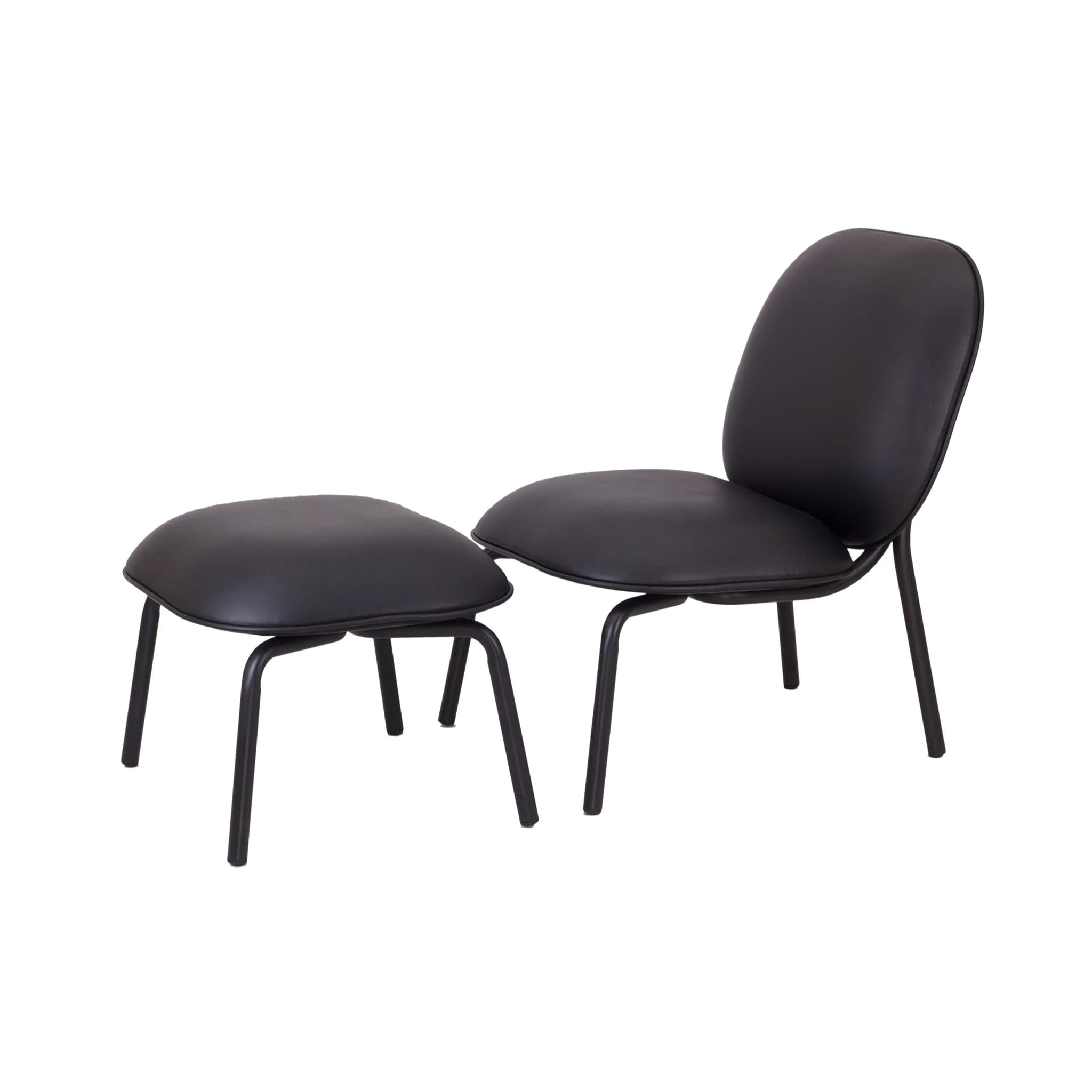 Tasca Lounge Chair & Ottoman - Eco Leather Fabric - Indoor Use