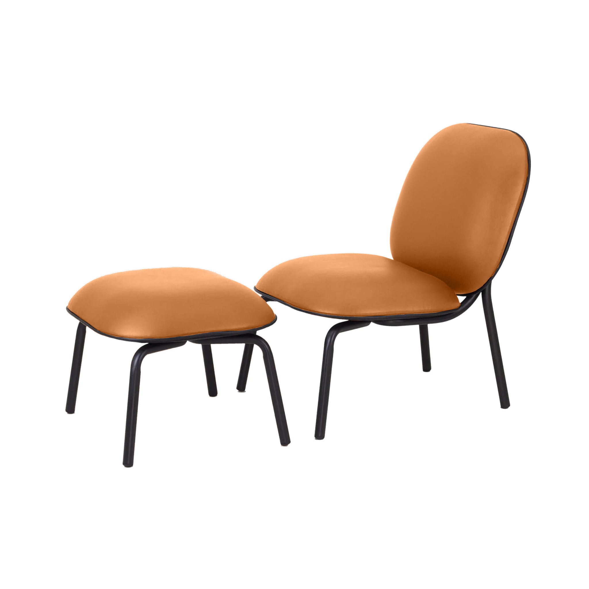 Tasca Lounge Chair & Ottoman - Eco Leather Fabric - Indoor Use