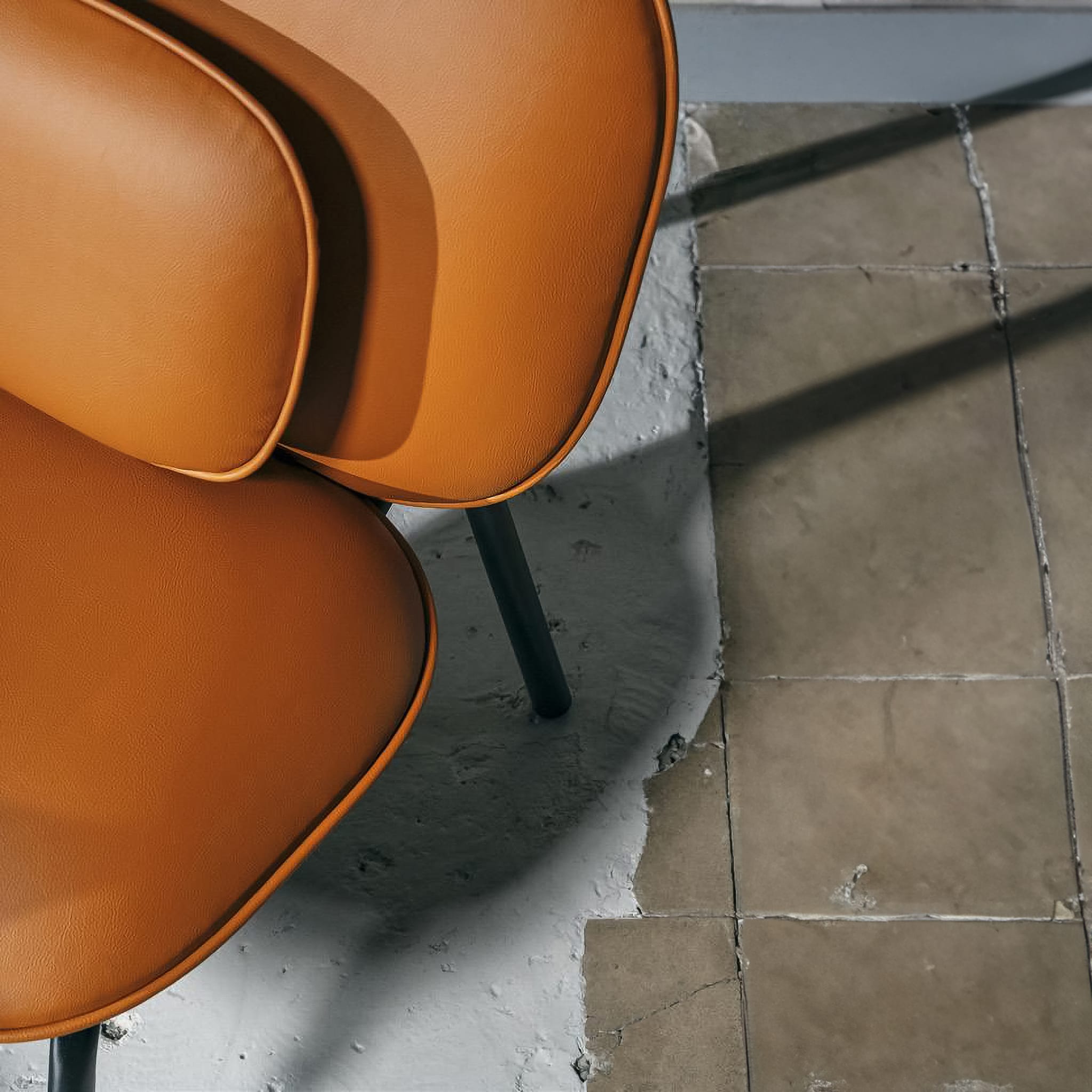 Tasca Lounge Chair & Ottoman - Eco Leather Fabric - Indoor Use