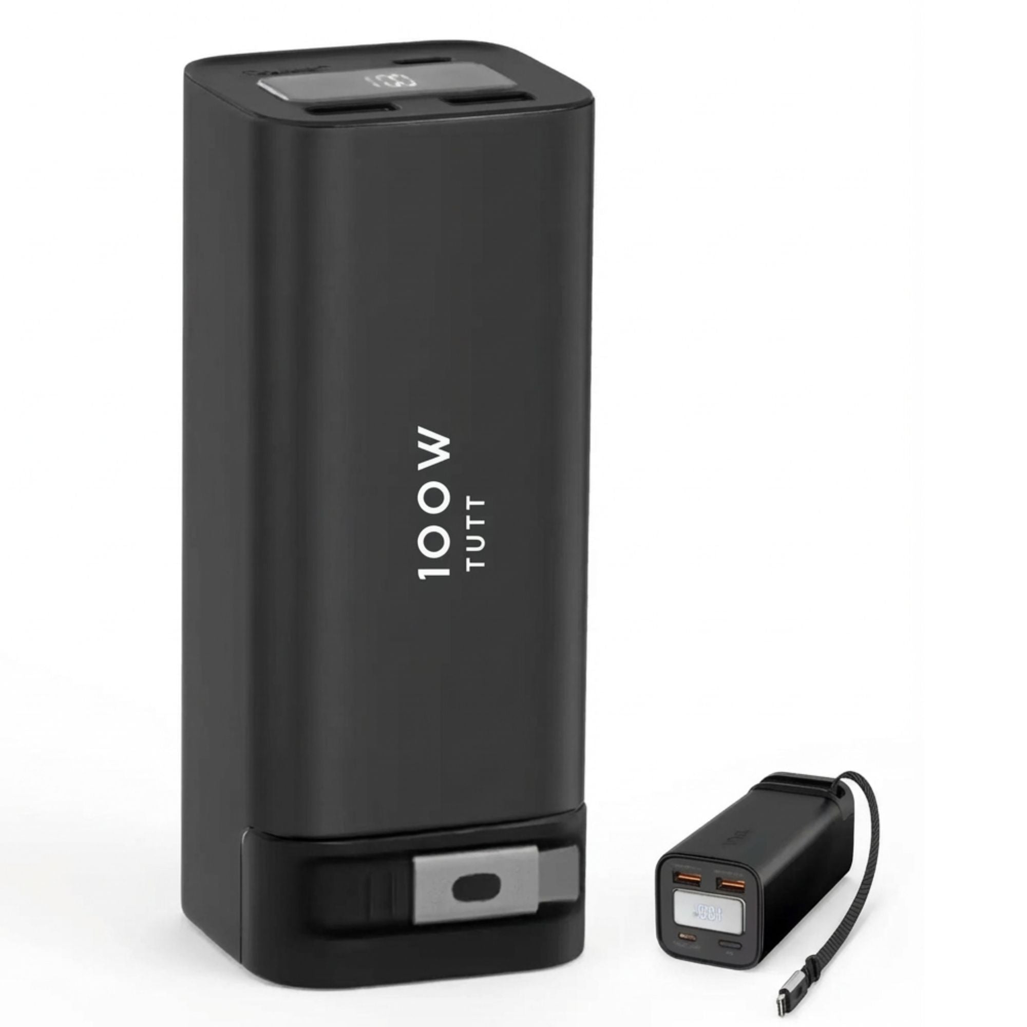 TUTT Monitor, Laptop Power Bank 100W 20,000mAh Retractable Cable LCD Display L1