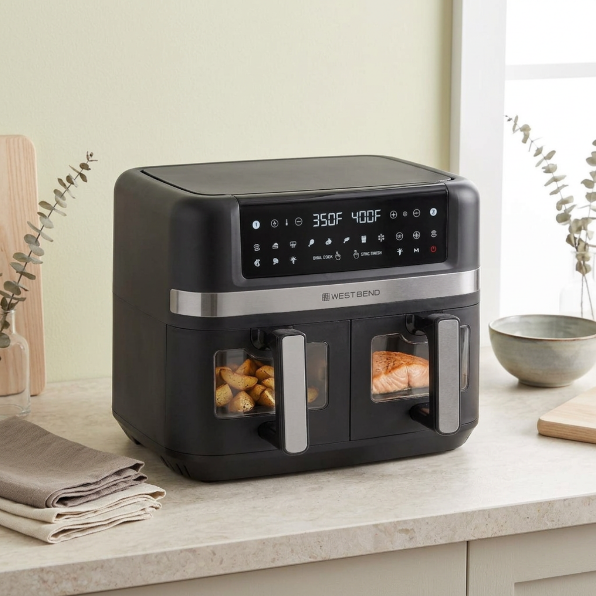 WEST BEND AFWB10BK13 Dual Basket 10QT Digital Air Fryer