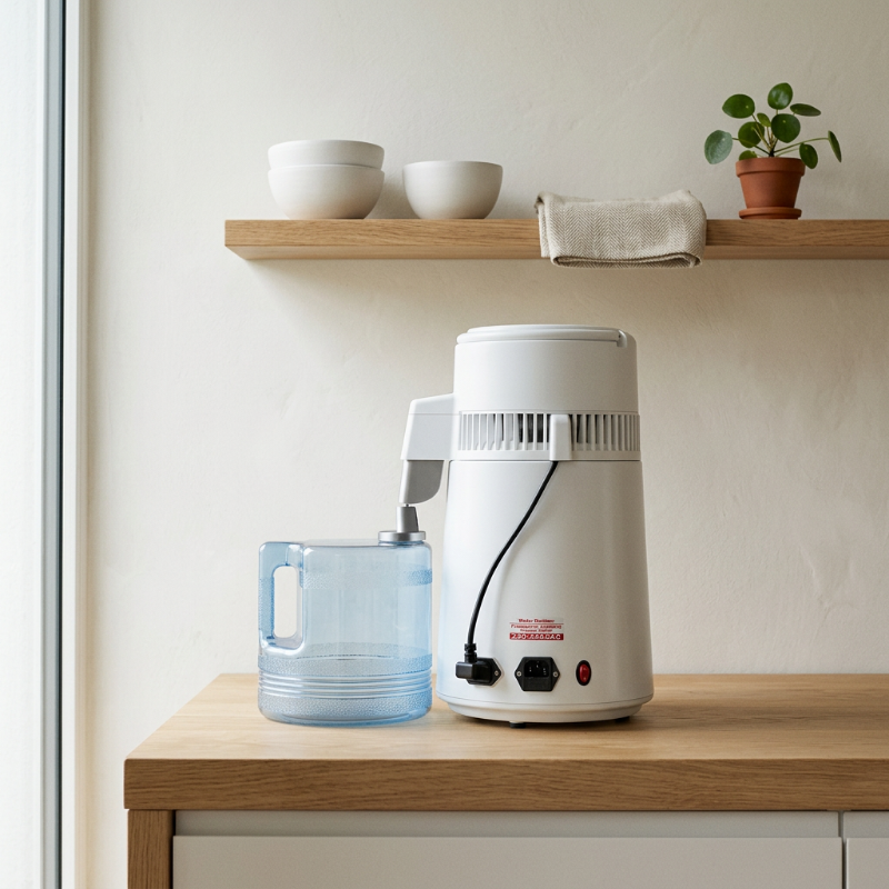 VEVOR Pure Water Distiller 750W, Purifier Filter Fully Upgraded with Handle 1.1 Gal /4L, BPA Free Container, Perfect for Home Use, White