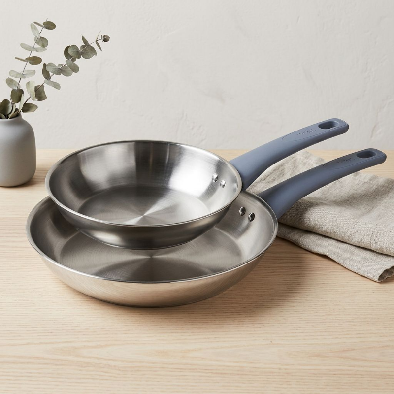 T-FAL G758S274 Essentials 2PC Fry Pan Stainless Steel