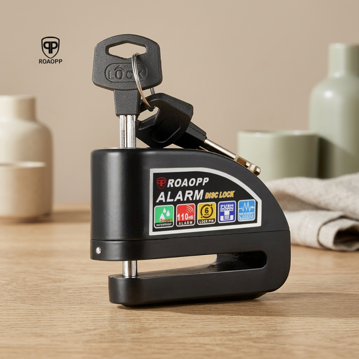 ROAOPP Motorcycle Alarm Lock Motorbike Anti-theft Alarm Wheel Disc Brake Security Safety Siren Lock for Suzuki Kawasaki BMW