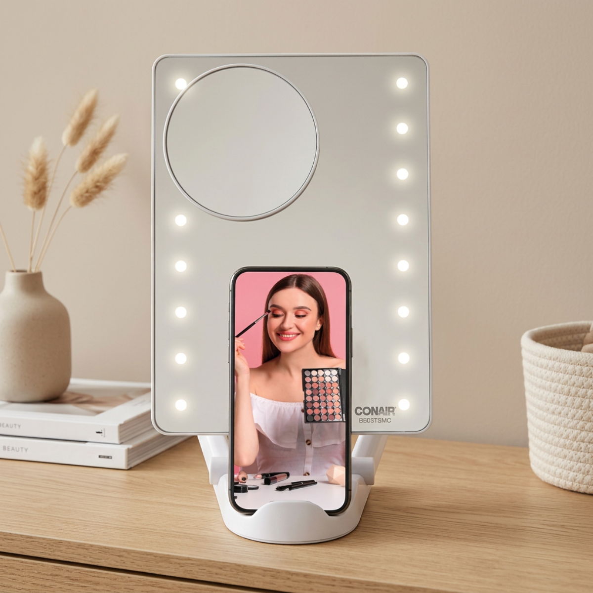 CONAIR BE05TSMC LED Hollywood Lighted Social Media Mirror