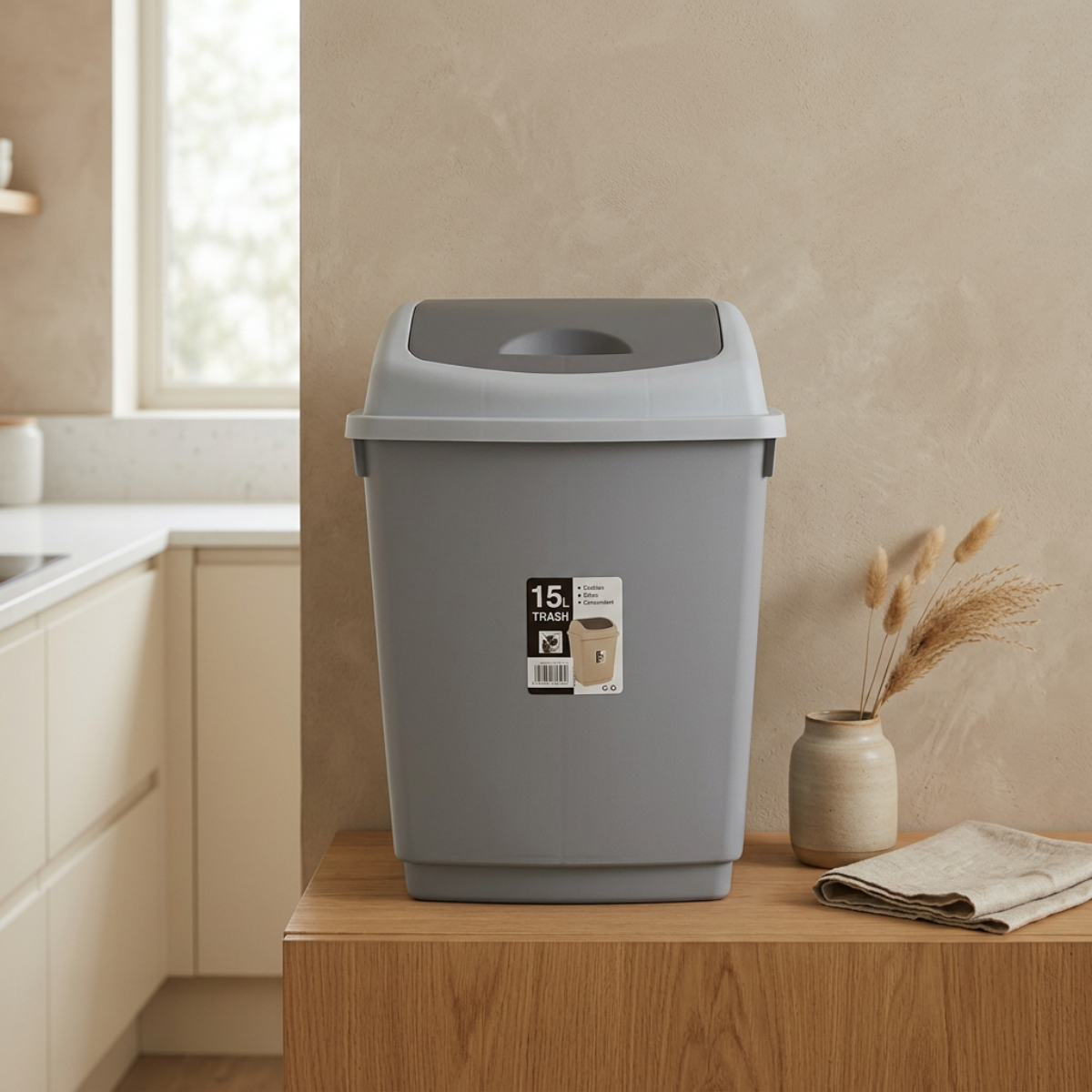 HOME AESTHETICS HA-5138 Swing Garbage Bin 15L