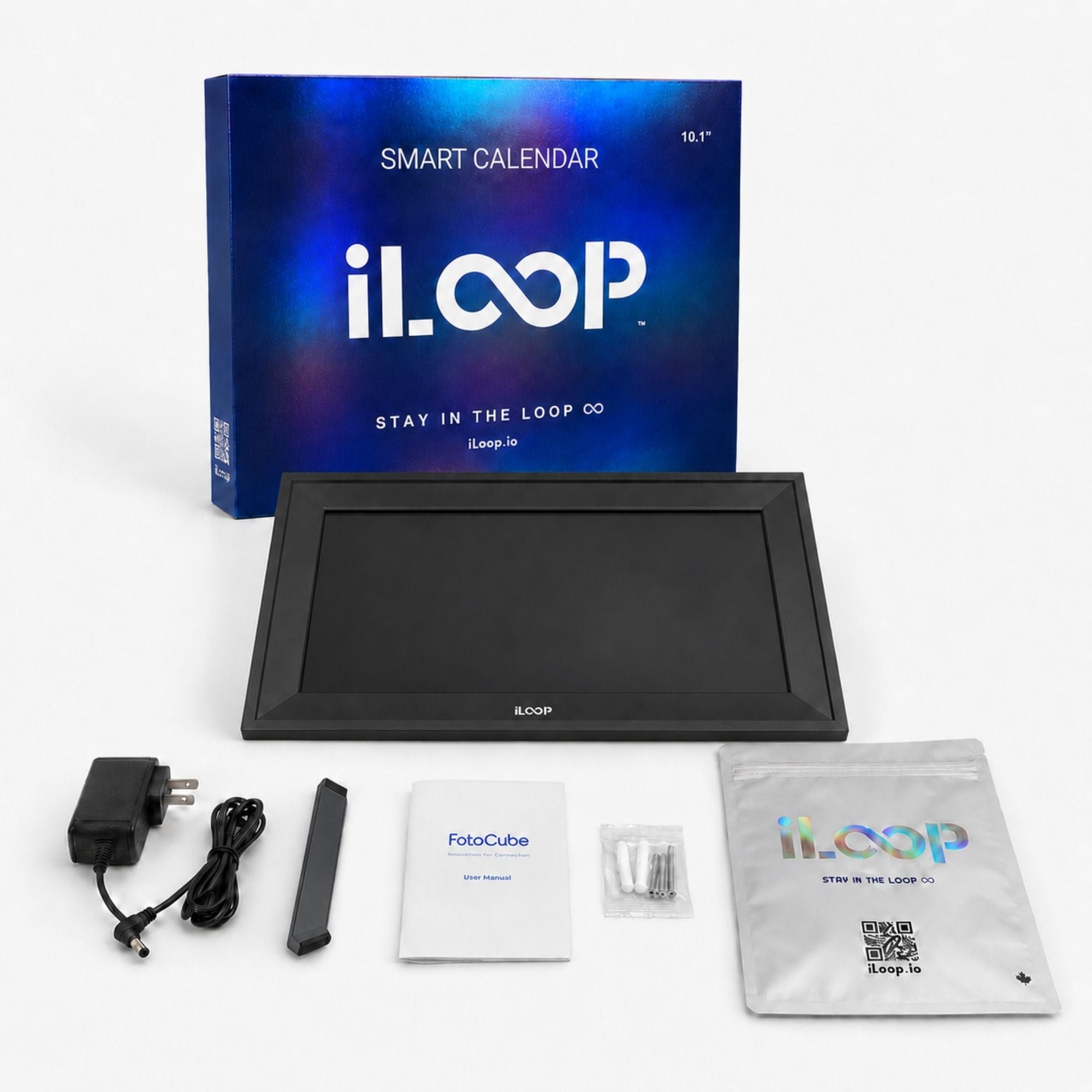 iLoop 10.1” Digital Calendar 32GB | Calendar, Wi-Fi Photo & Video Frame, Art Gallery | Premium Features No Subscription, Touchscreen