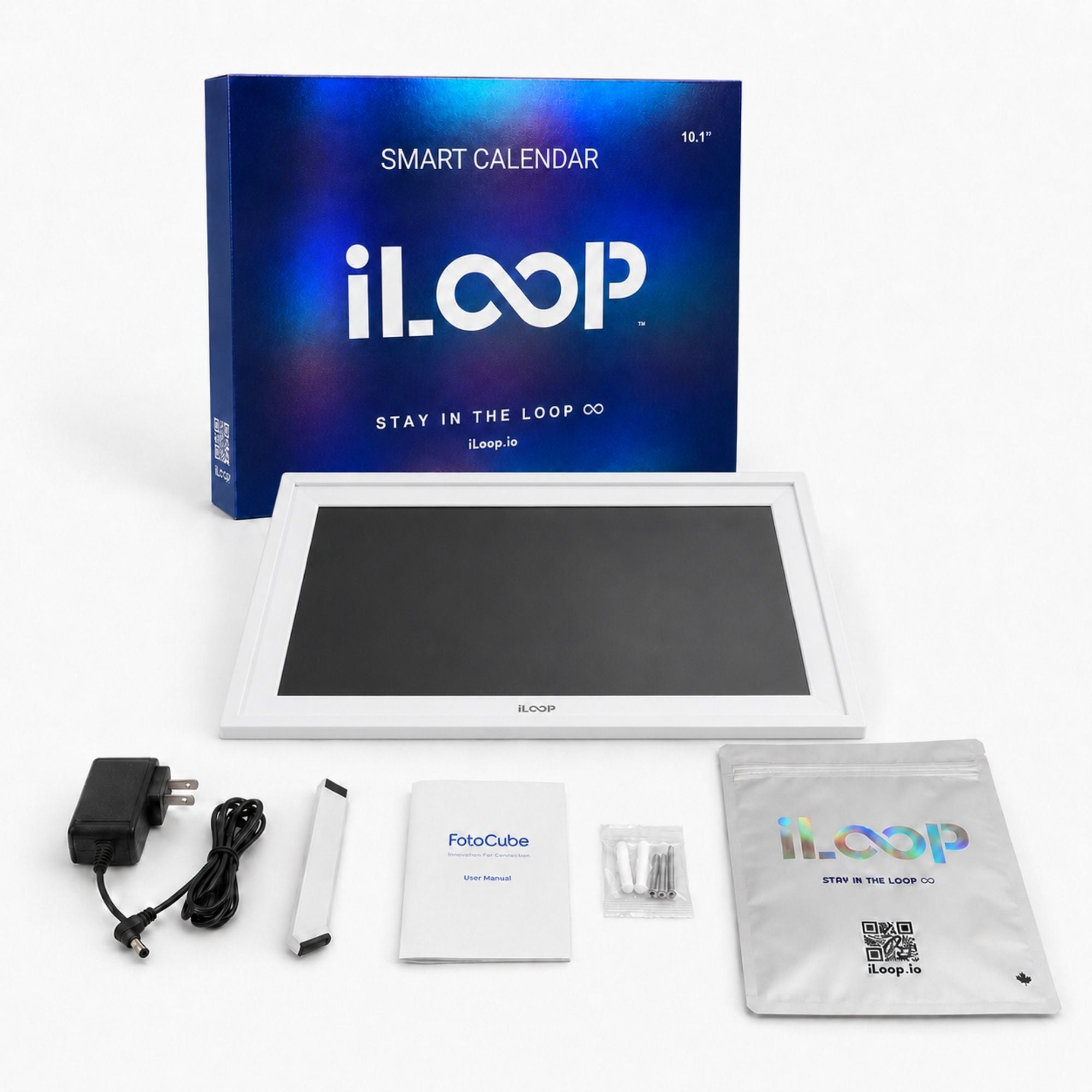 iLoop 10.1” Digital Calendar 32GB | Calendar, Wi-Fi Photo & Video Frame, Art Gallery | Premium Features No Subscription, Touchscreen