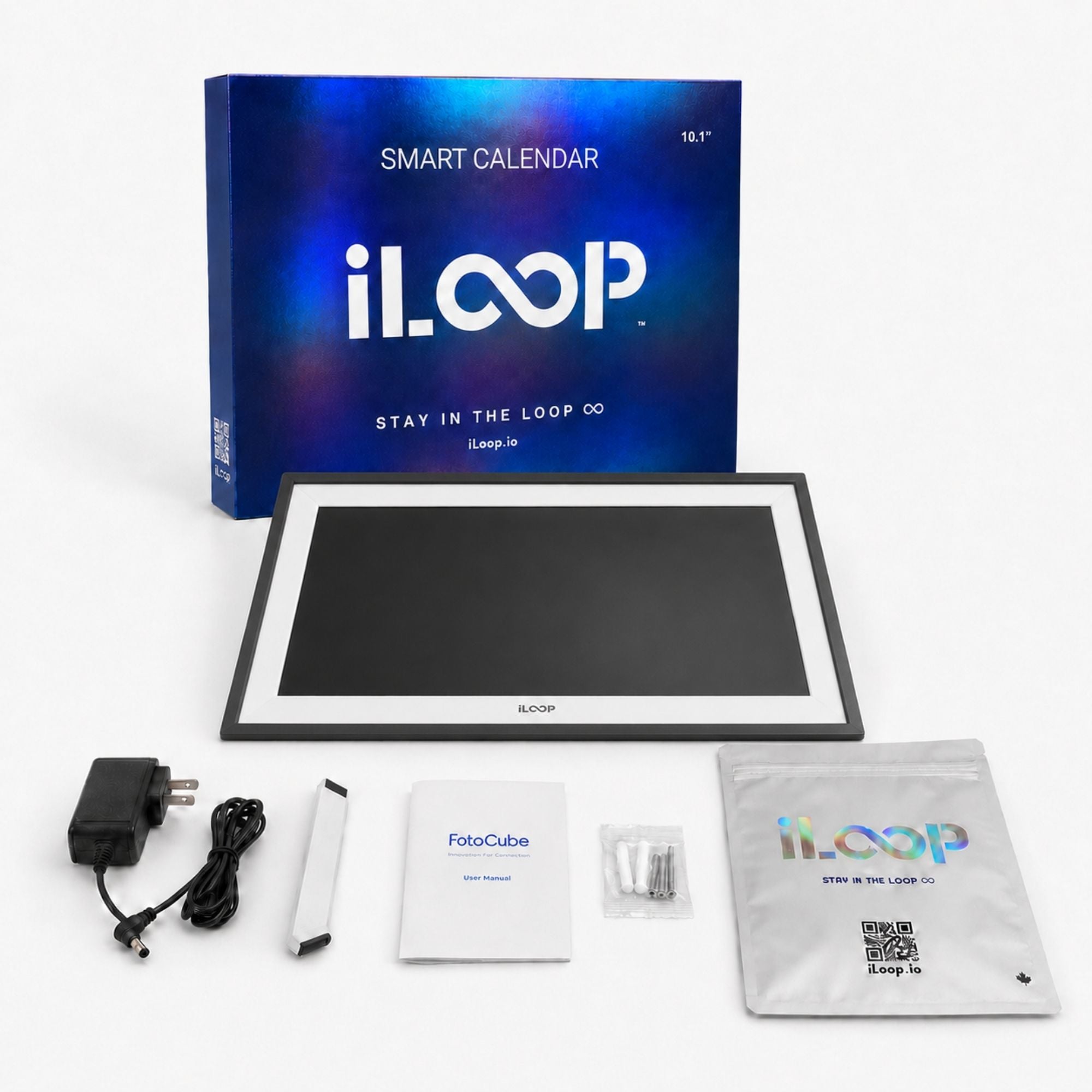 iLoop 10.1” Digital Calendar 32GB | Calendar, Wi-Fi Photo & Video Frame, Art Gallery | Premium Features No Subscription, Touchscreen