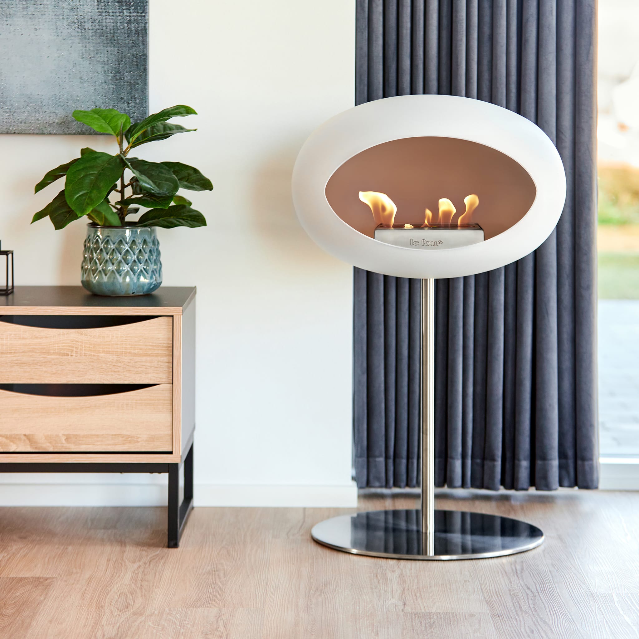 Le Feu Steel Low Dome - White