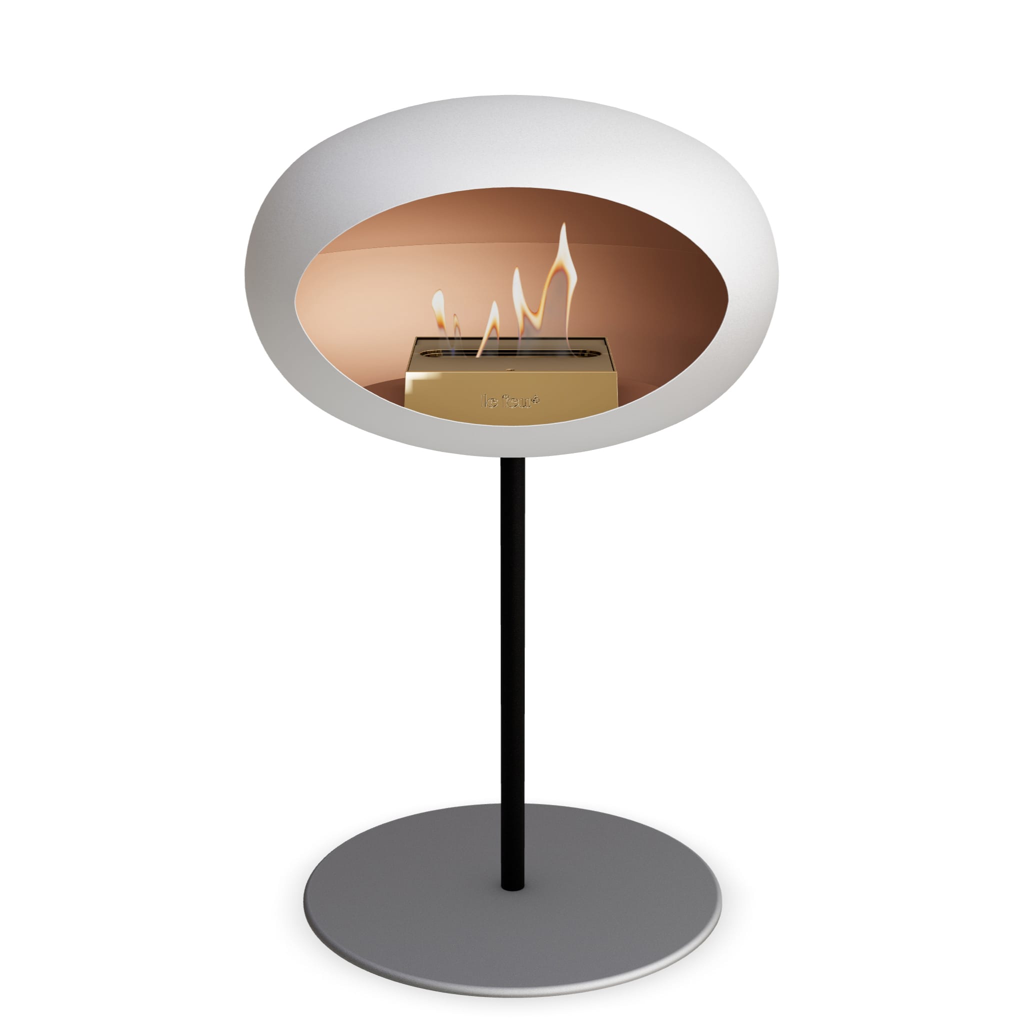 Le Feu Steel Low Dome - White