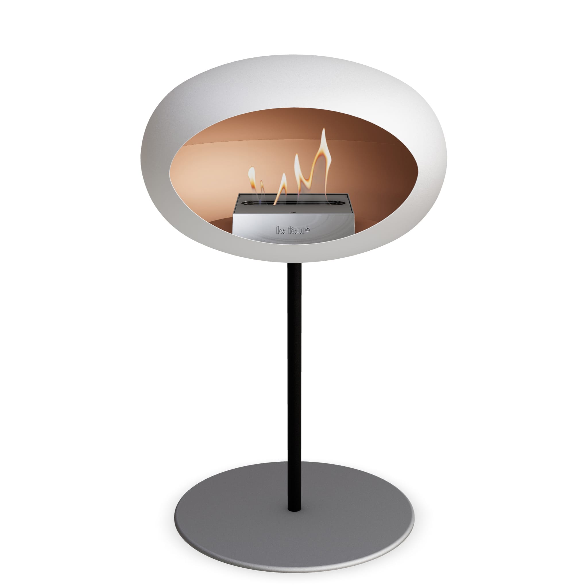 Le Feu Steel Low Dome - White