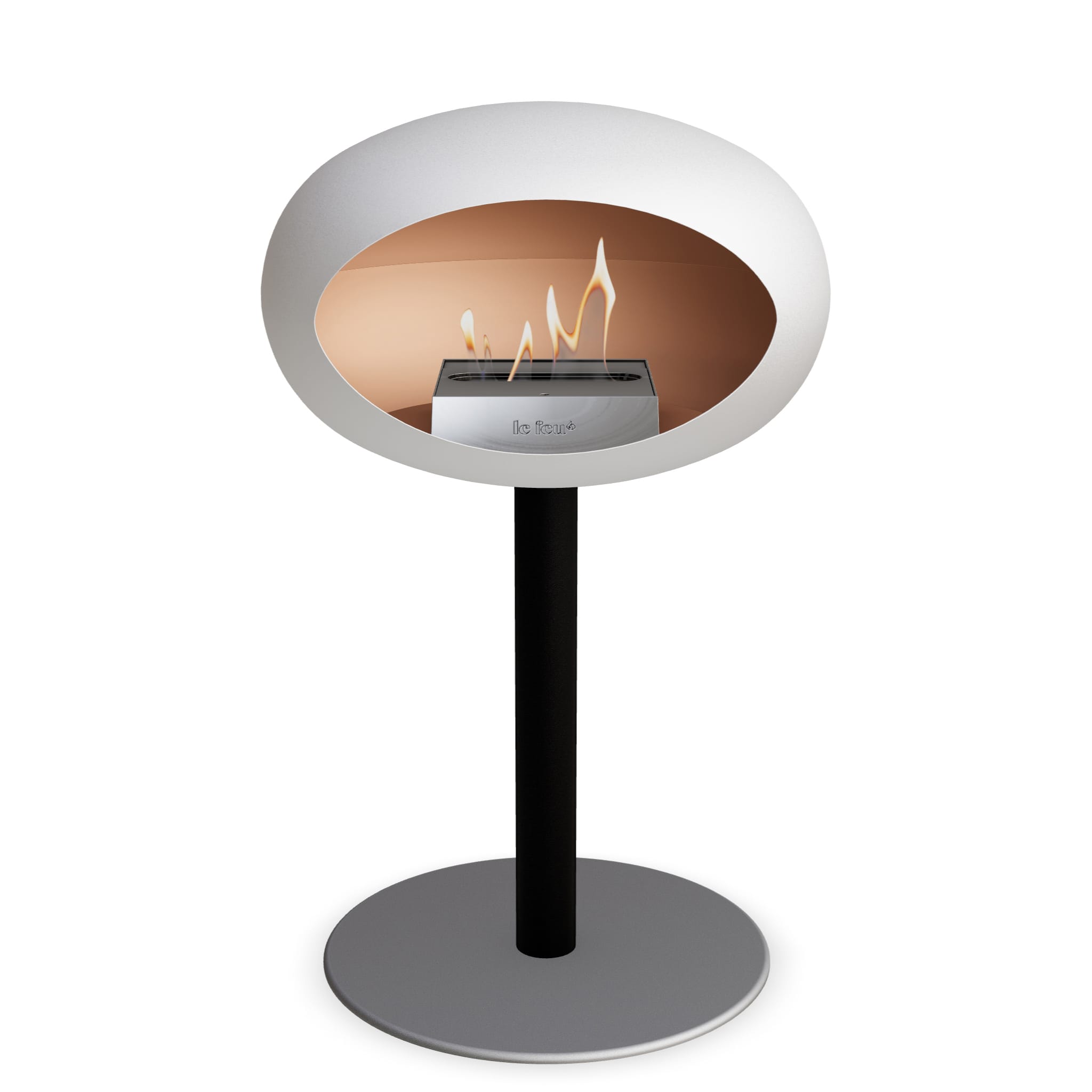 Le Feu Steel Low Dome - White