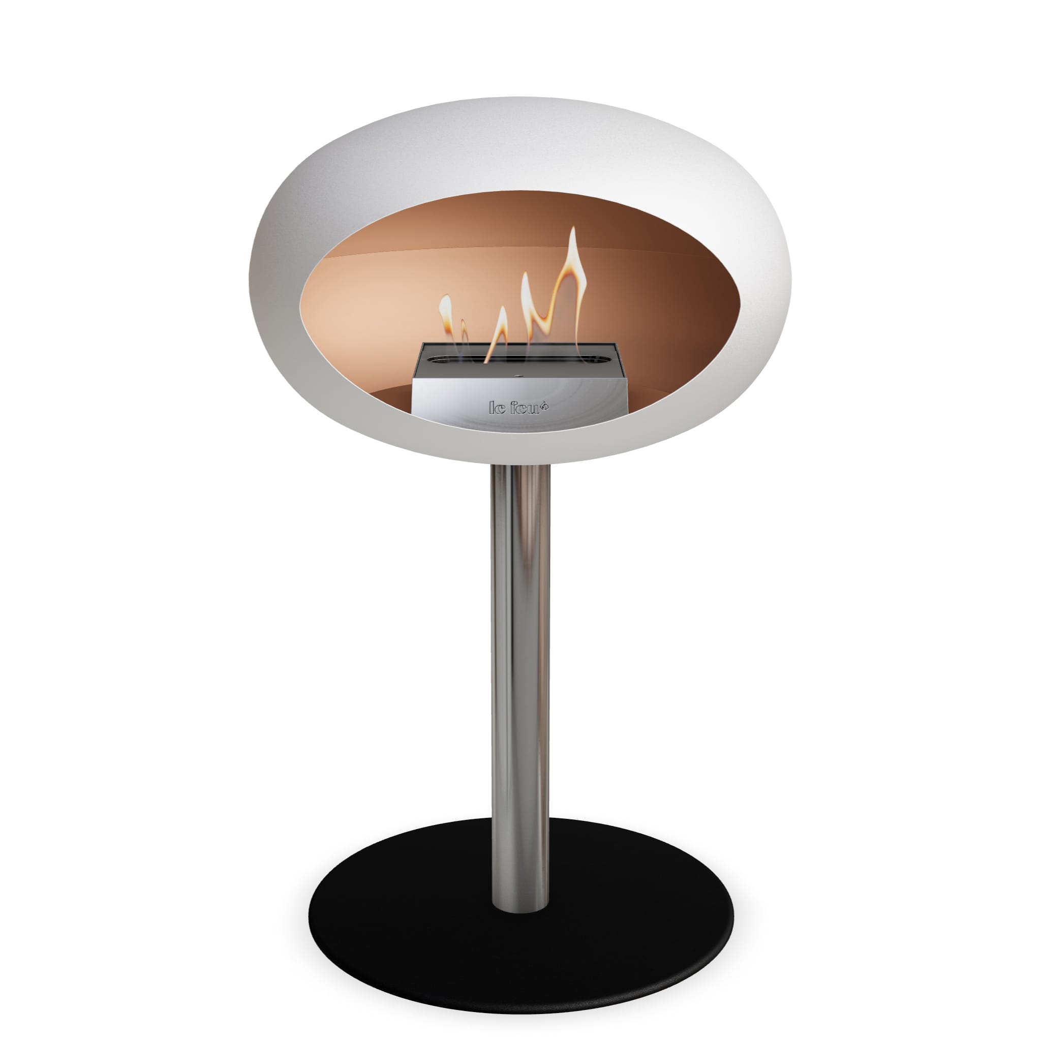 Le Feu Steel Low Dome - White