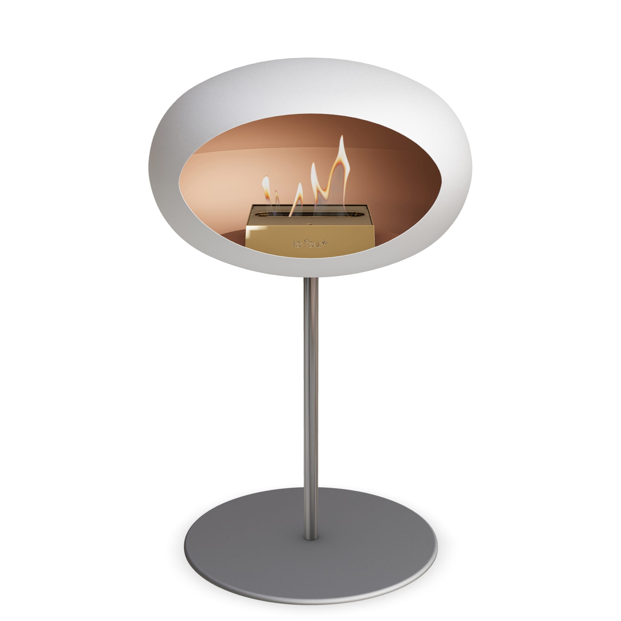 Le Feu Steel Low Dome - White
